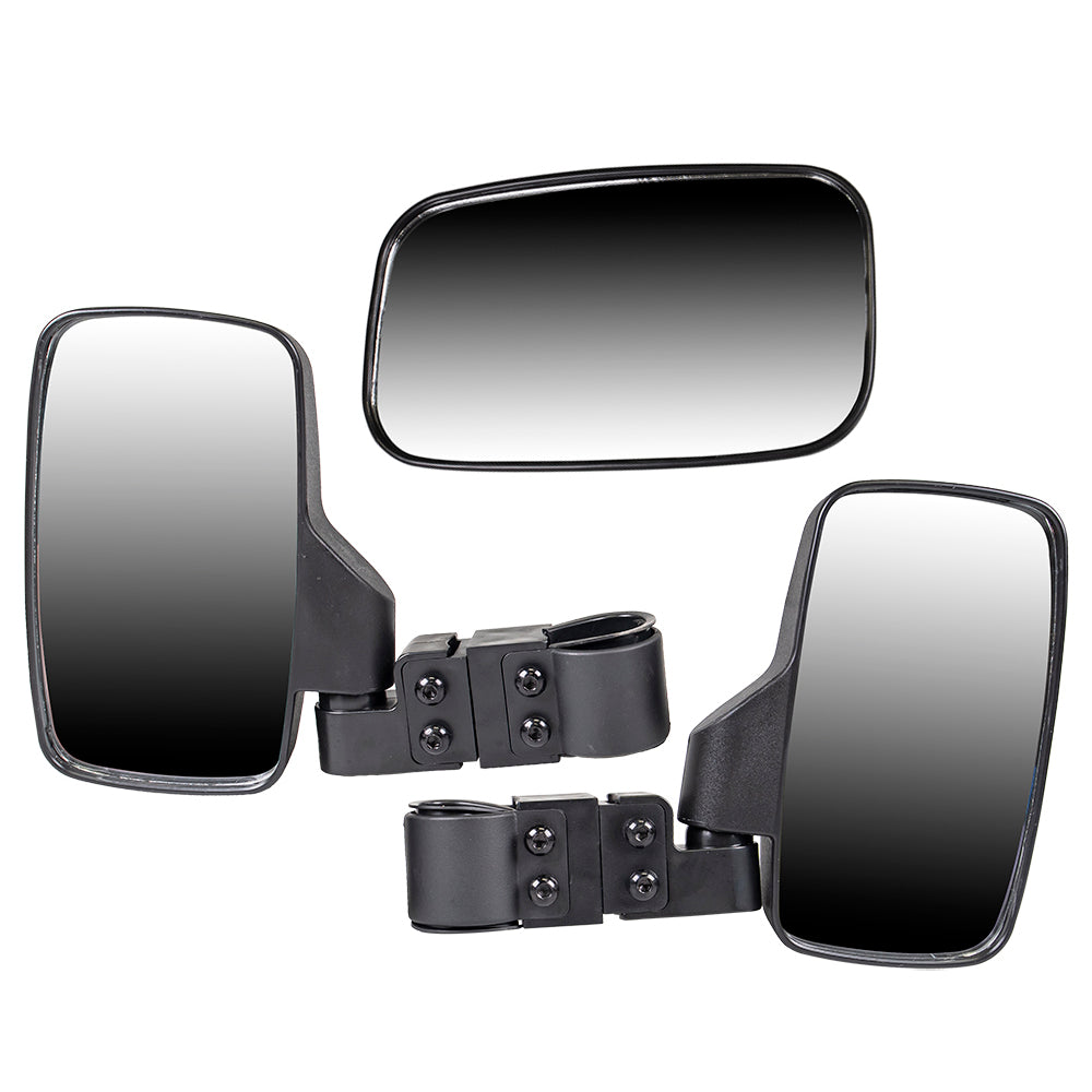 Black Break Away Side & Rear View Mirror for zOTHER Viking RZR Rhino Dunn K-MIR-0015 NICHE MK1002348