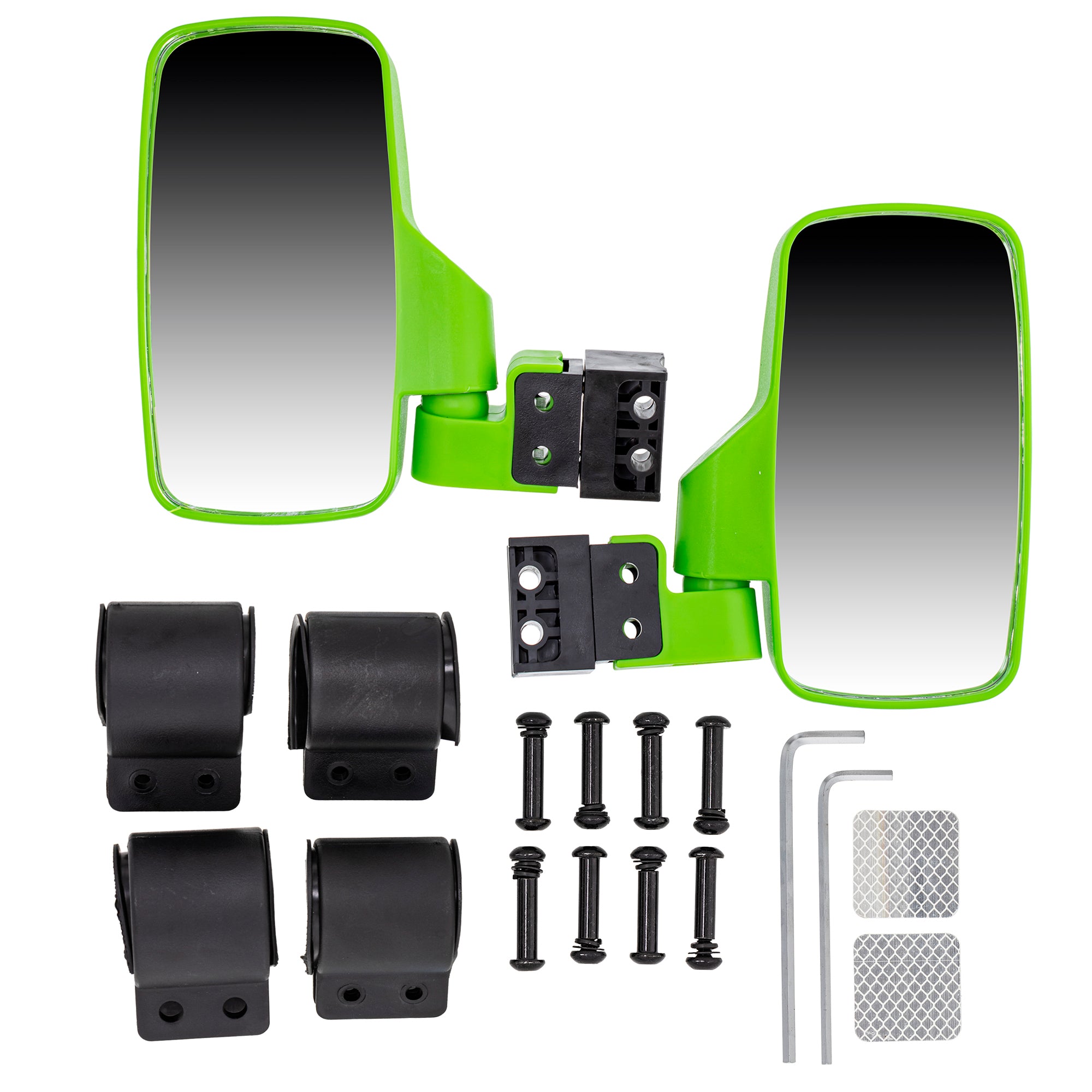 Green Break Away Side & Rear View Mirror Polaris Can-Am | NICHE PARTS