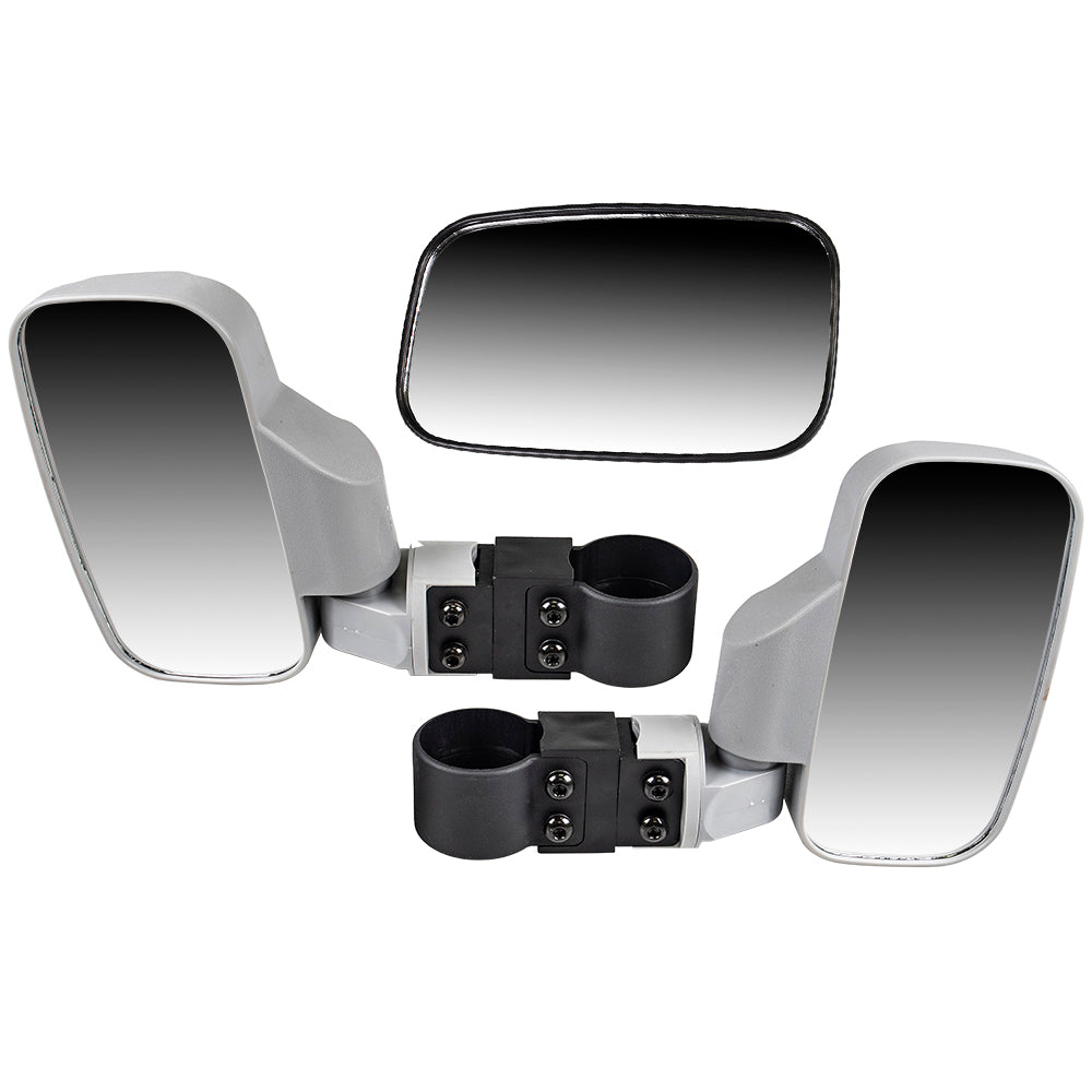 Grey Break Away Side & Rear View Mirror for zOTHER Toolcat Pioneer Maverick IH K-MIR-0022 NICHE MK1002351