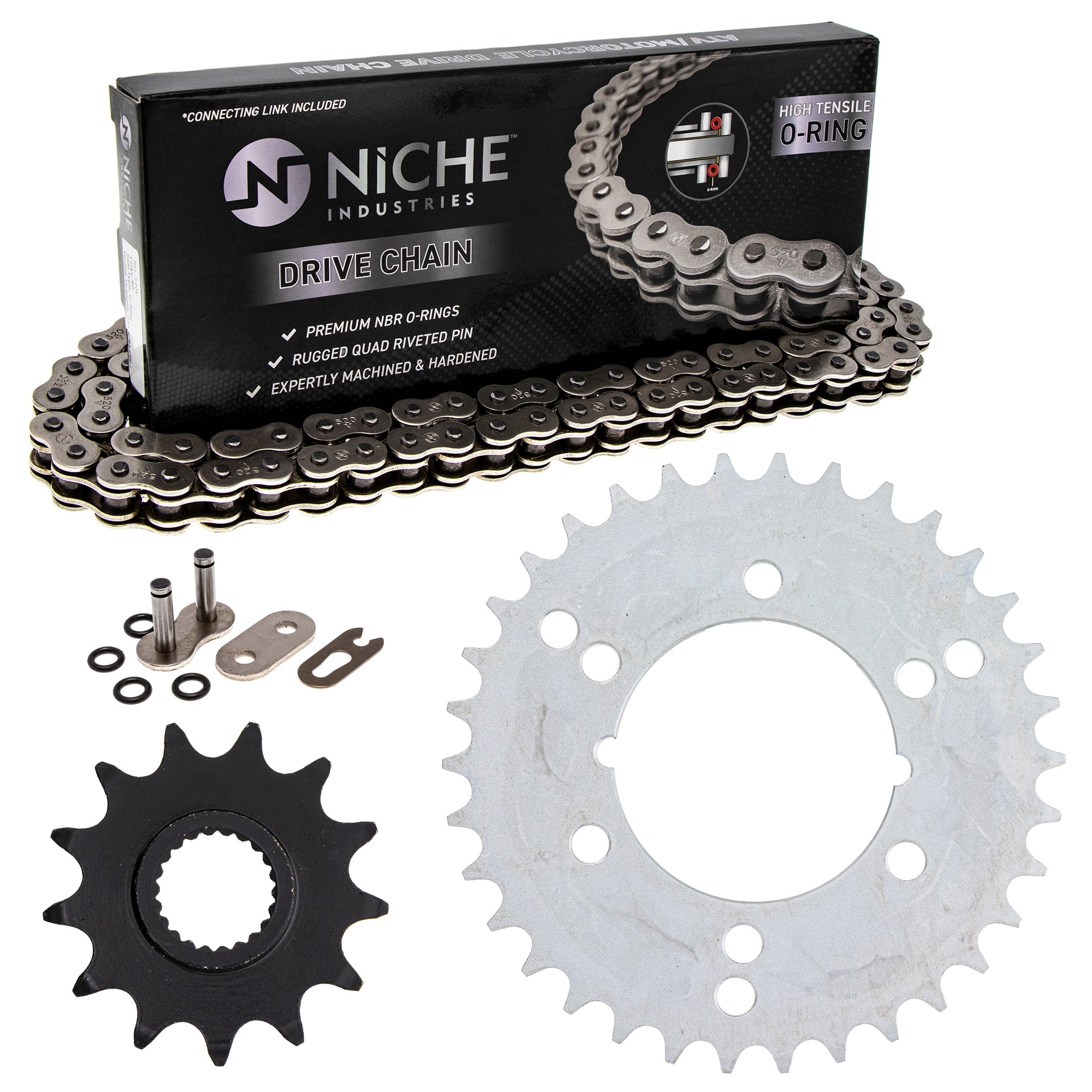 Drive Sprockets & Chain Kit for zOTHER Polaris JT Sprocket Xpress Trail 519-KCS0910K-K001 NICHE MK1004438