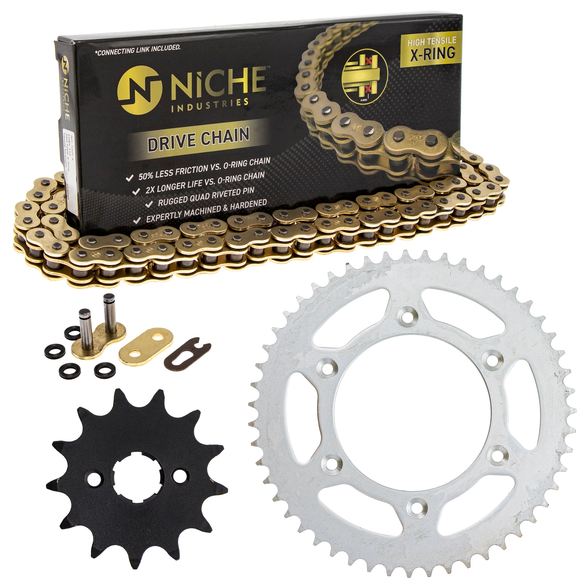 Drive Sprockets & Chain Kit for zOTHER JT Sprocket Honda Elsinore CR125R 40530-KCY-652 NICHE MK1004786