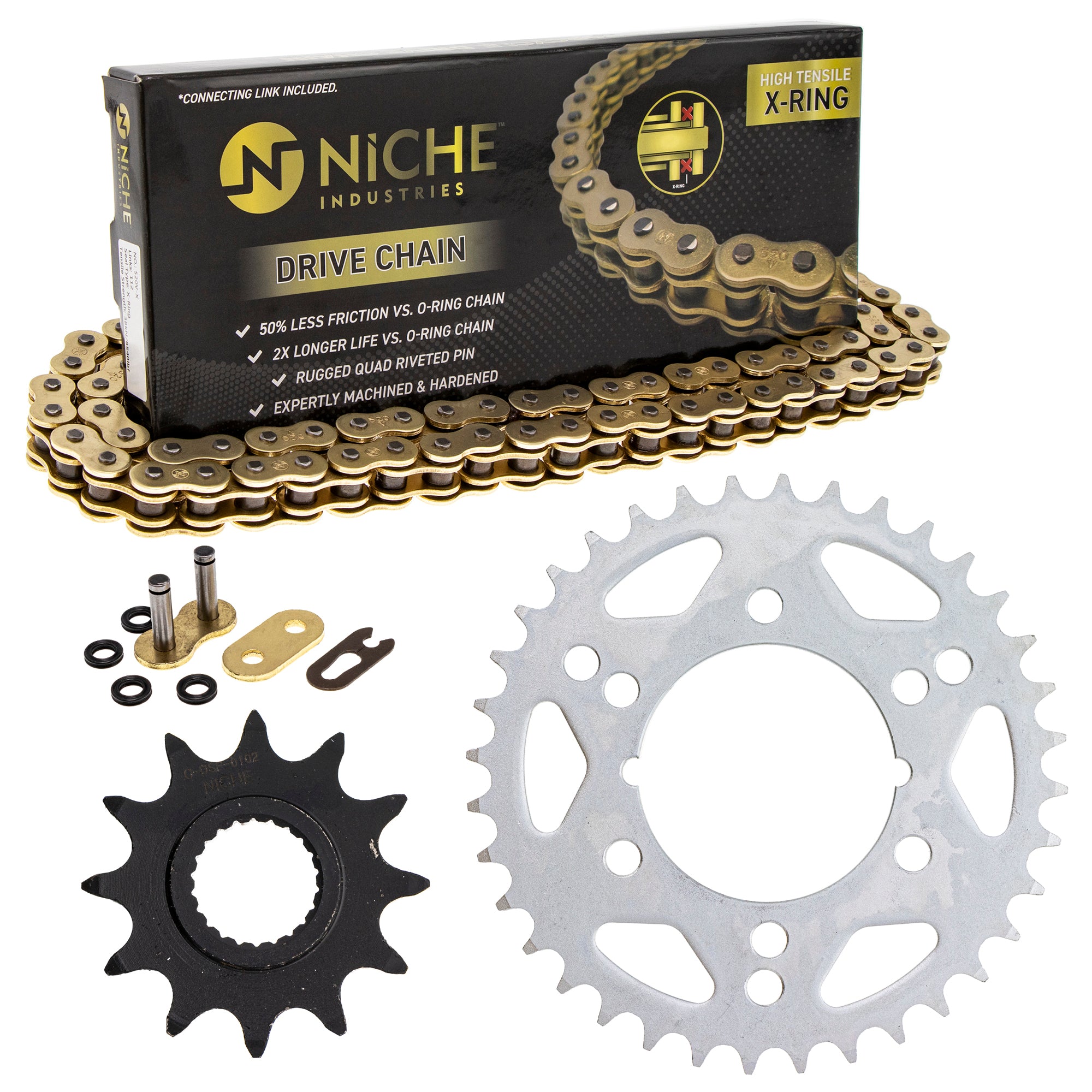 Drive Sprockets & Chain Kit for zOTHER Polaris JT Sprocket Xpress Trail Magnum 300 NICHE MK1004962