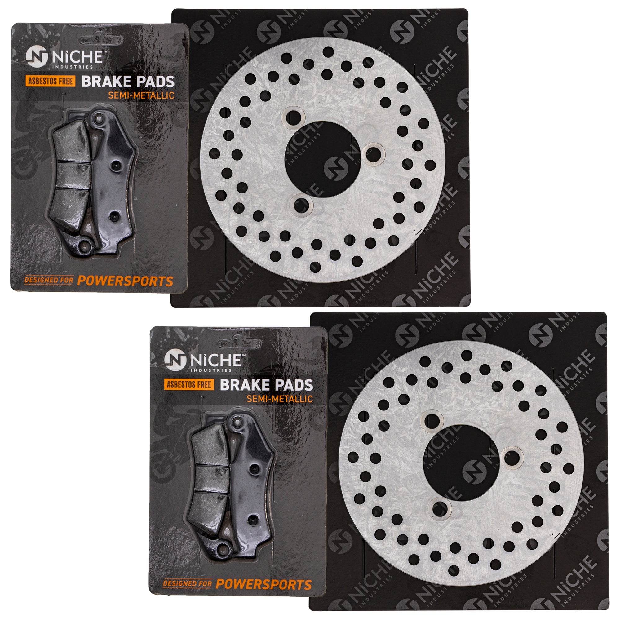 Front Brake Rotors and Pads Kit for zOTHER Honda FourTrax 45105-KZ1-405 NICHE MK1006515