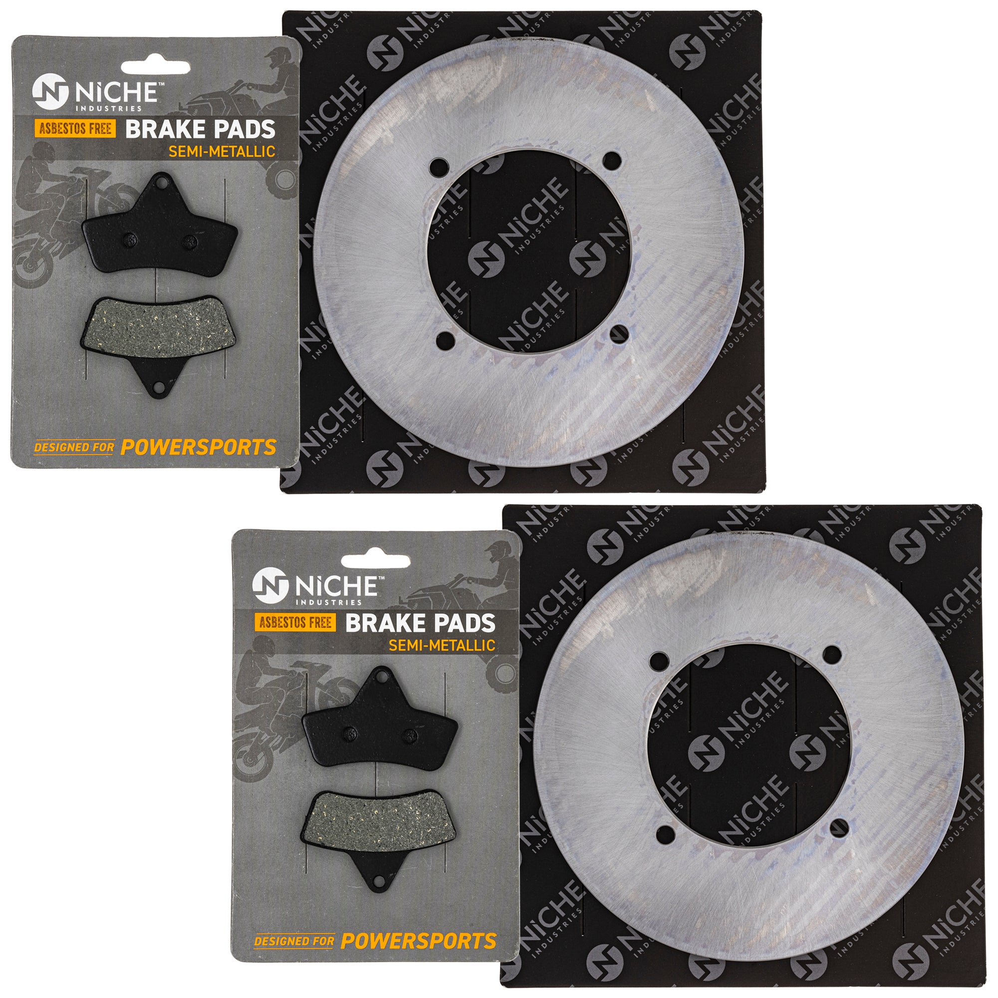 Front Brake Rotors and Pads Kit for Yamaha Arctic Cat Textron Cat 0402-882 1402-126 NICHE MK1006554