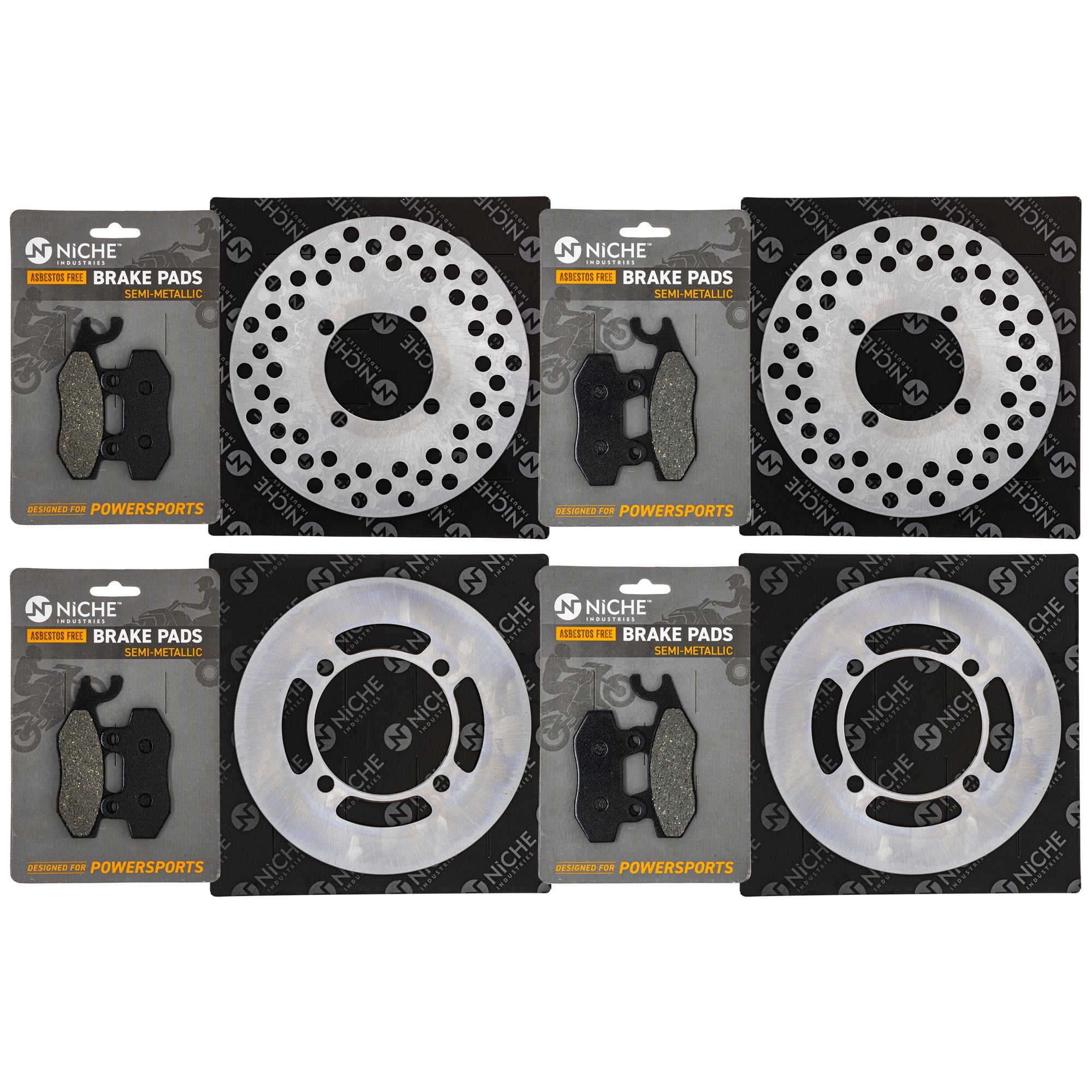 Brake Rotors & Pads Kit for zOTHER GEM Rhino 5B4-W0045-10-00 5B4-W0045-00-00 59100-39841 NICHE MK1006559