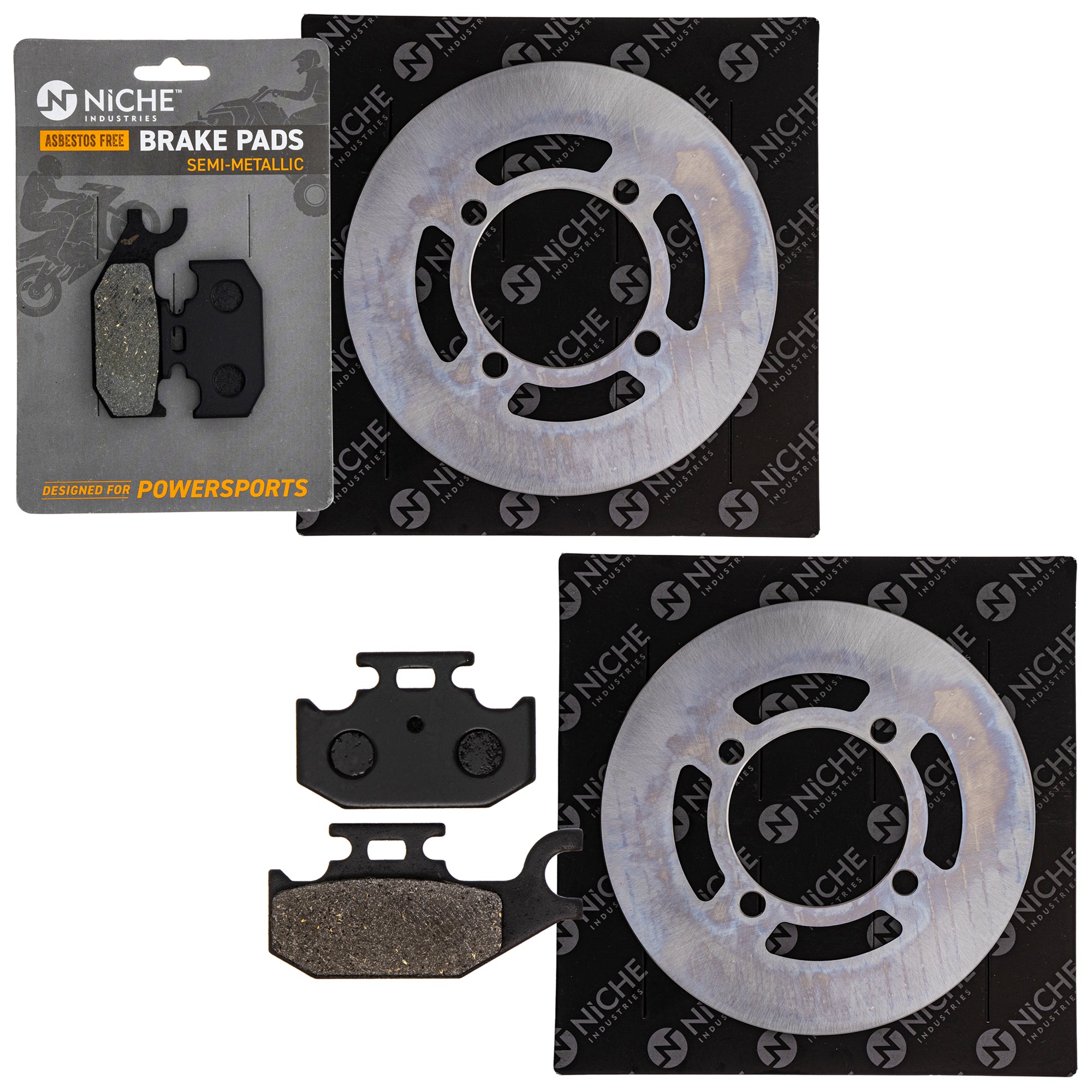 Front Brake Rotors and Pads Kit for zOTHER Polaris GEM King 59100-31850 59100-31880 NICHE MK1006713