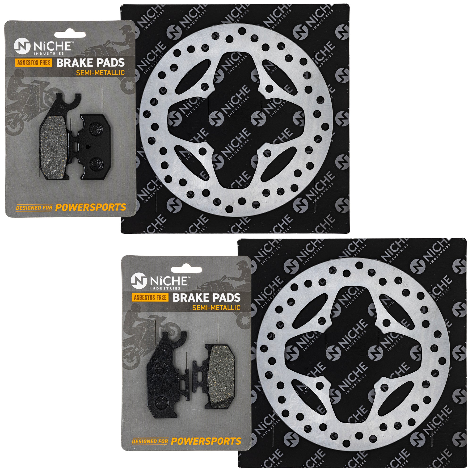 Front Brake Rotors and Pads Kit for zOTHER Yamaha Suzuki Kawasaki BRP Can-Am Ski-Doo NICHE MK1007254