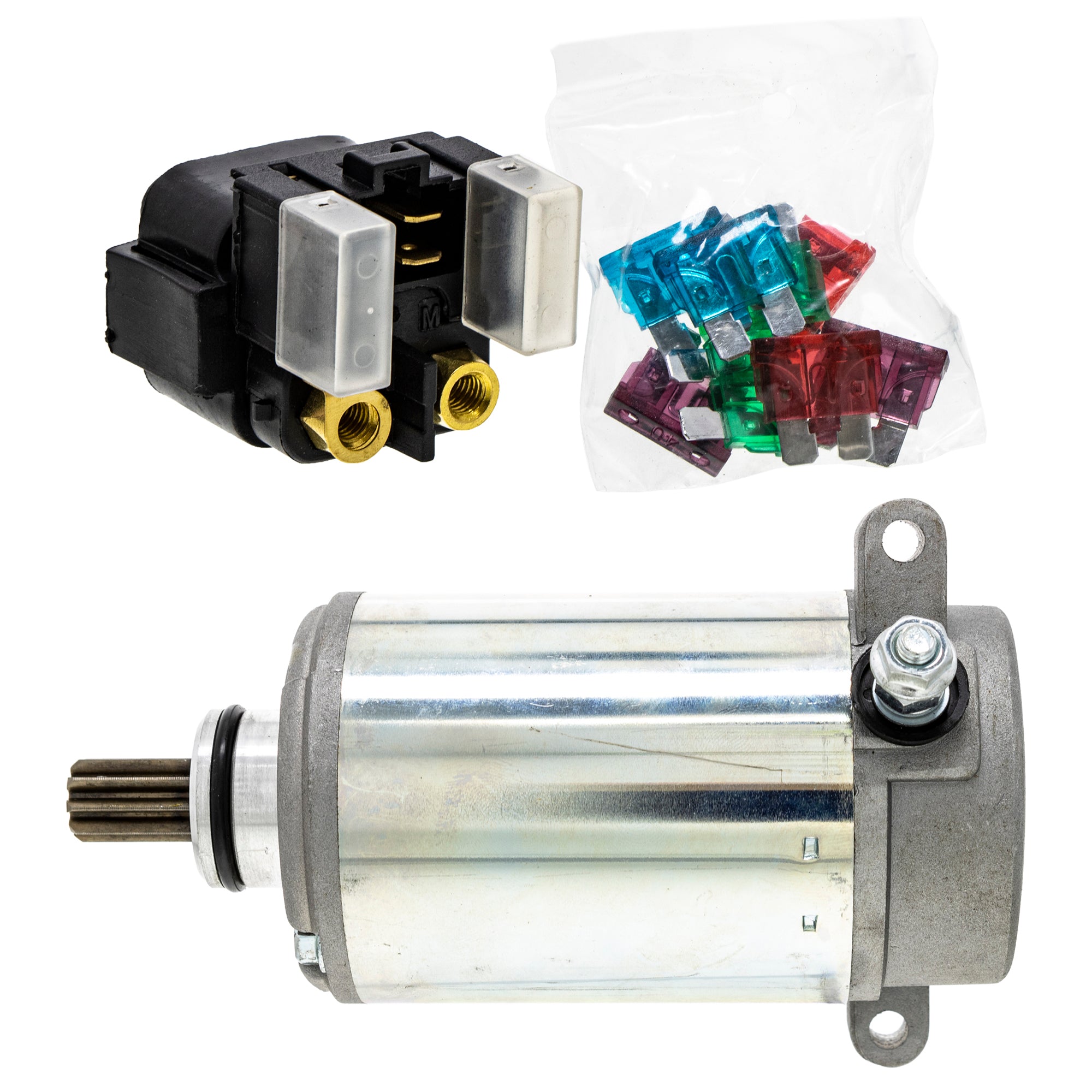 Starter Motor & Solenoid Kit for zOTHER Yamaha Wolverine 4KB-81800-00-00 4KB-81890-00-00 NICHE MK1007530