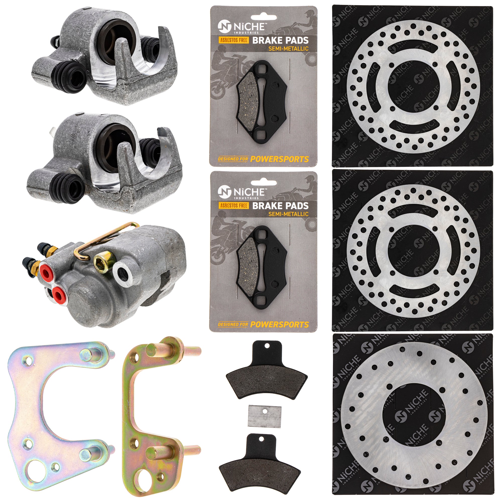 Brake Rebuild Calipers, Rotors, Pads (3) for zOTHER Polaris GEM Magnum NICHE MK1008004