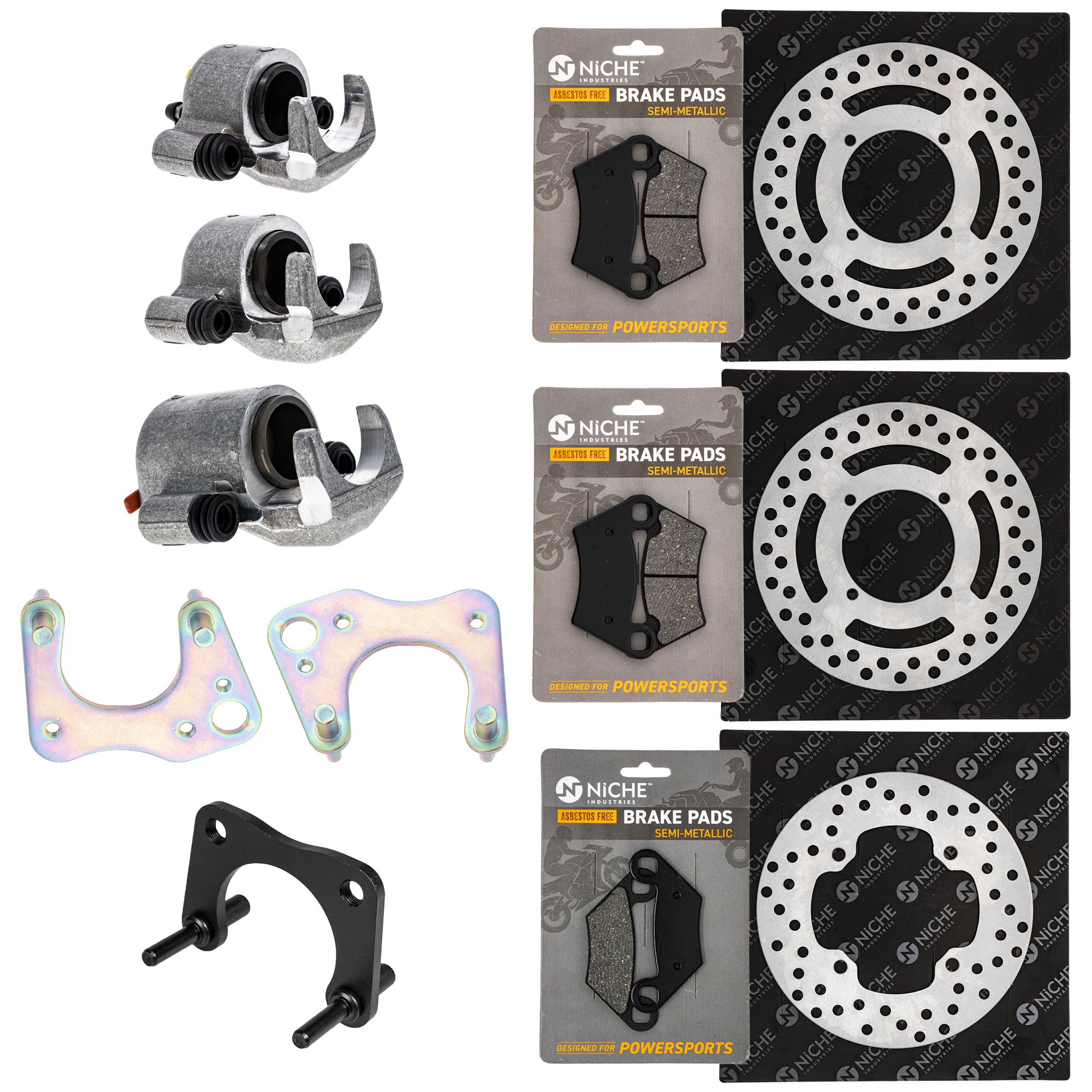 Brake Rebuild Calipers, Rotors, Pads (3) for zOTHER Polaris GEM Sportsman NICHE MK1008017