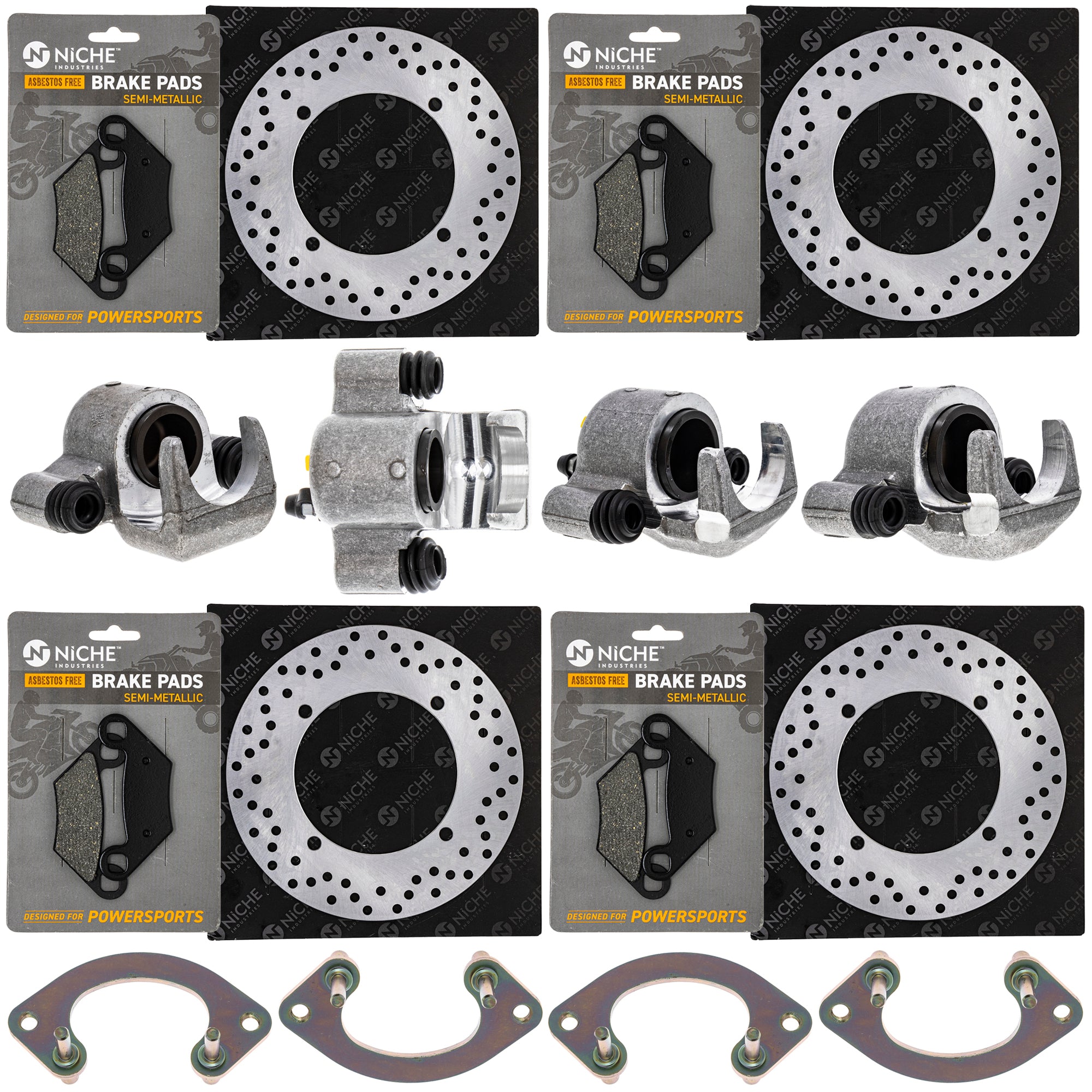 Brake Rebuild Calipers, Rotors, Pads (4) for zOTHER Polaris GEM Sportsman NICHE MK1008043