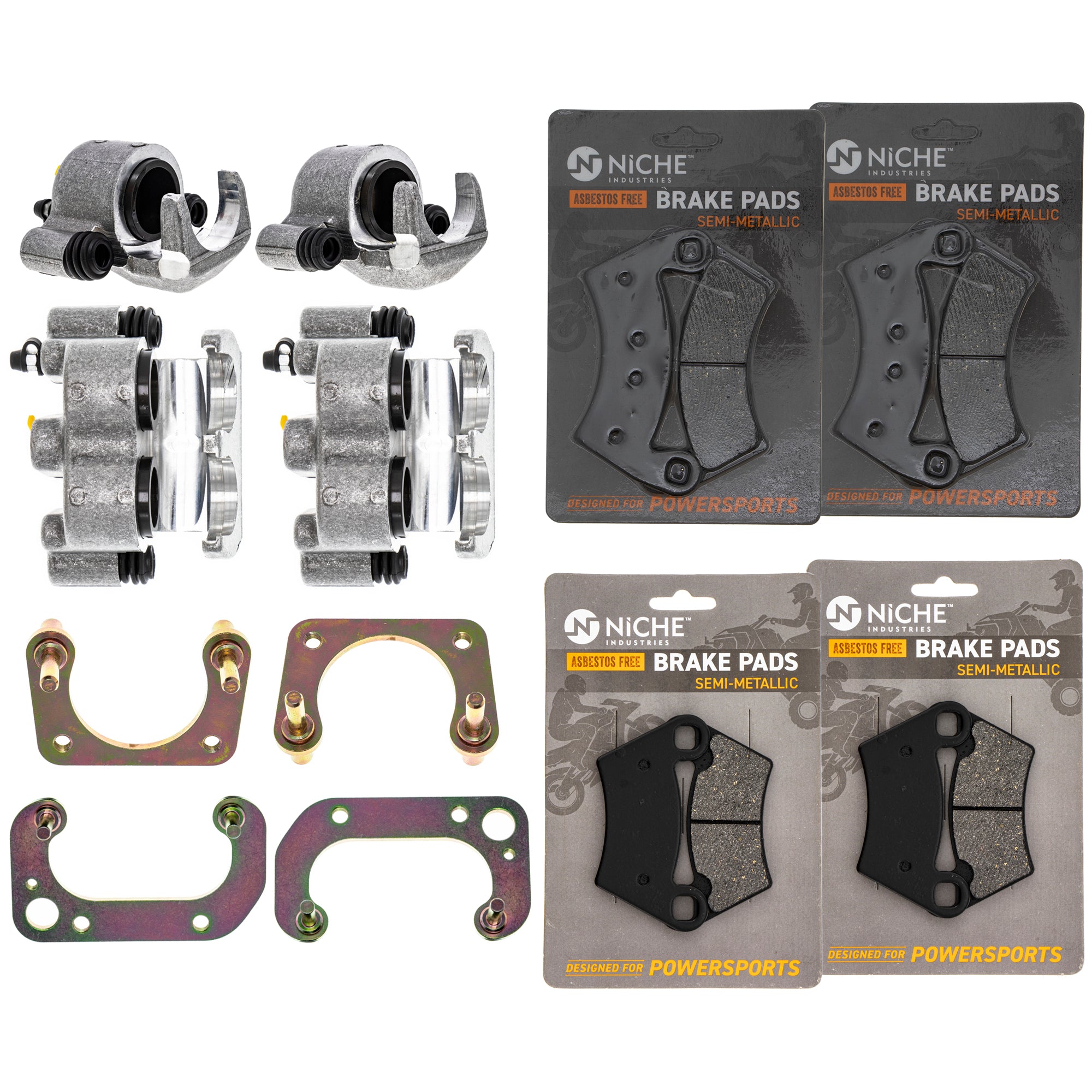 Brake Calipers & Pads Kit (4) Front/Rear for zOTHER Polaris GEM Ranger NICHE MK1008205