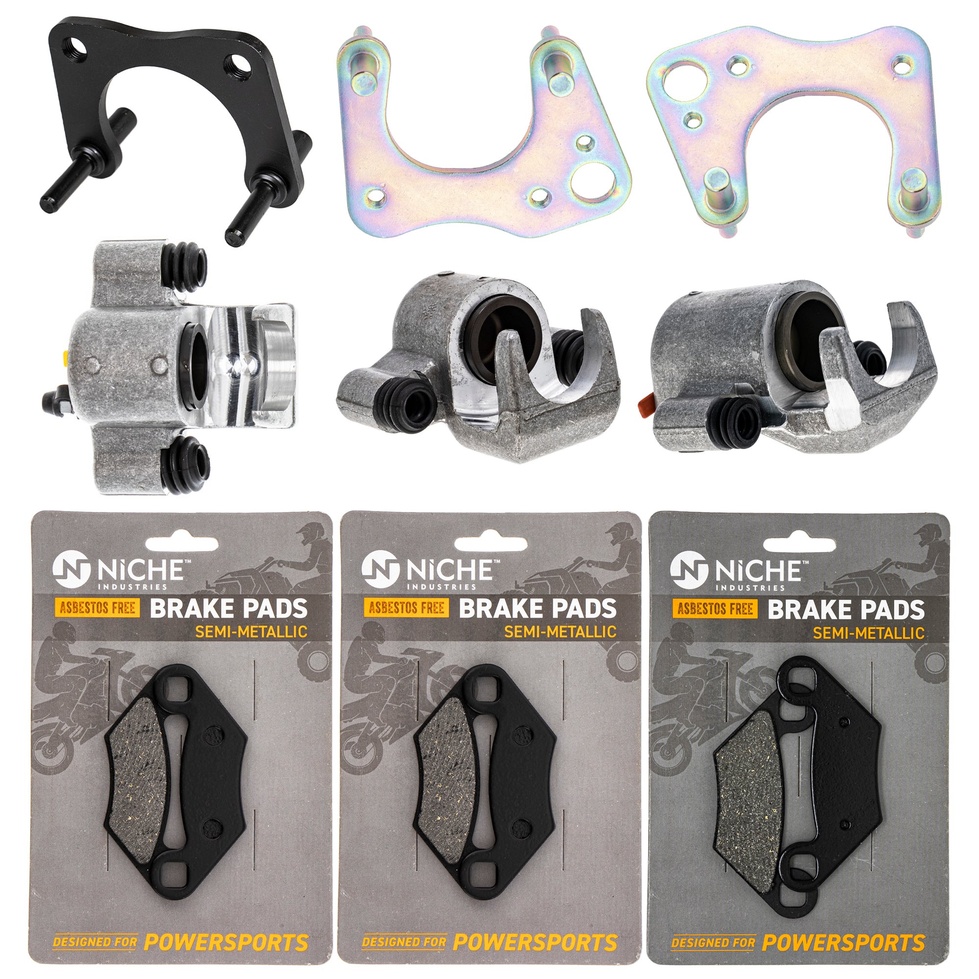 Brake Rebuild Kit Calipers & Pads (3) for zOTHER Polaris GEM Sportsman NICHE MK1008211