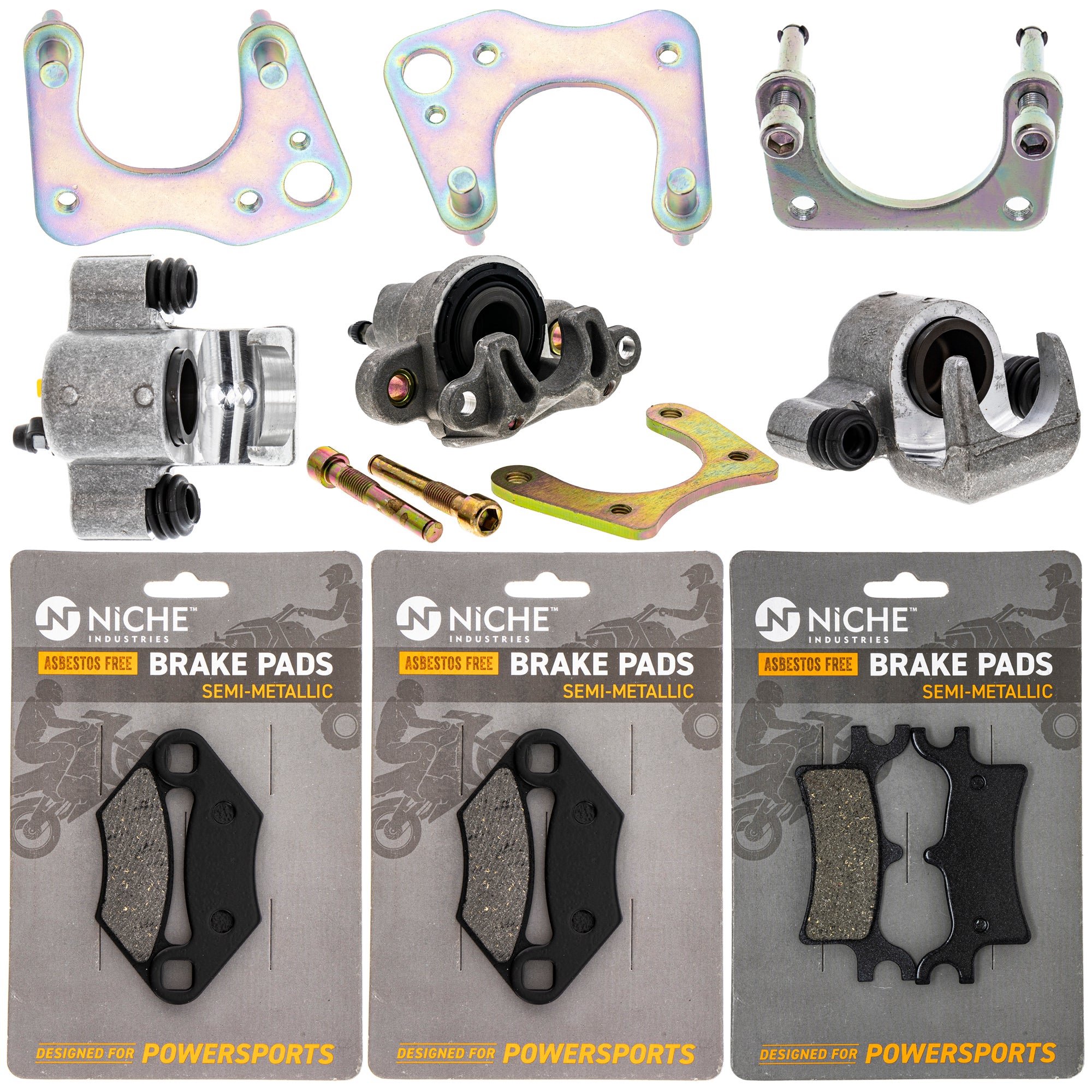 Brake Rebuild Kit Calipers & Pads (3) for zOTHER Polaris GEM Magnum NICHE MK1008214