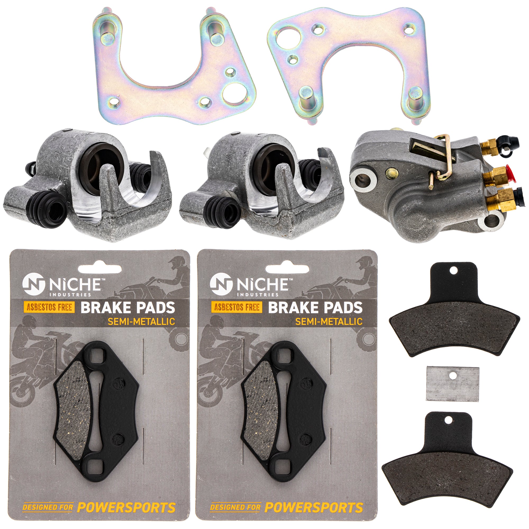 Brake Rebuild Kit Calipers & Pads (3) for zOTHER Polaris Worker Sportsman Diesel NICHE MK1008225