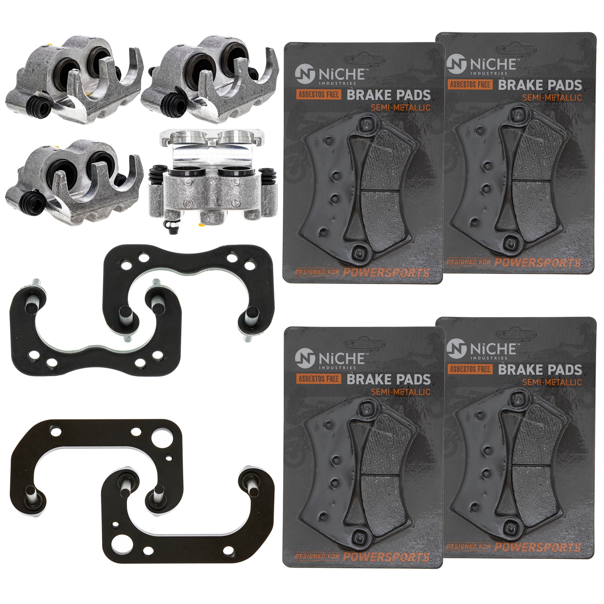 Brake Calipers & Pads Kit (4) Front/Rear for zOTHER Polaris GEM Ranger NICHE MK1008232