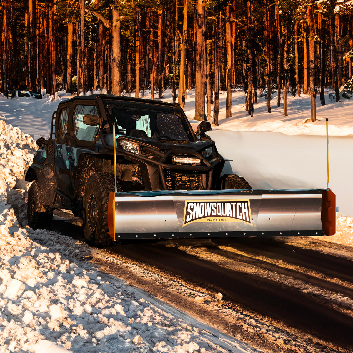 SNOWSQUATCH Deluxe Aluminum UTV Snow Plow System 60-72 Inch Blade Mount Kit