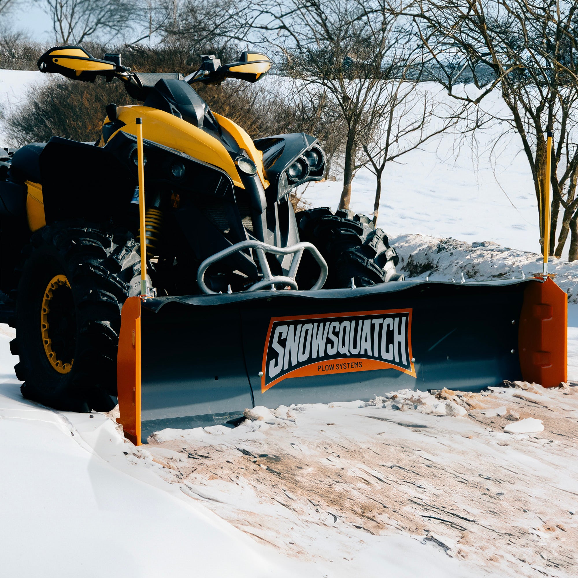 SNOWSQUATCH Deluxe ATV Snow Plow System 48-60 Inch Steel Blade Universal Mount