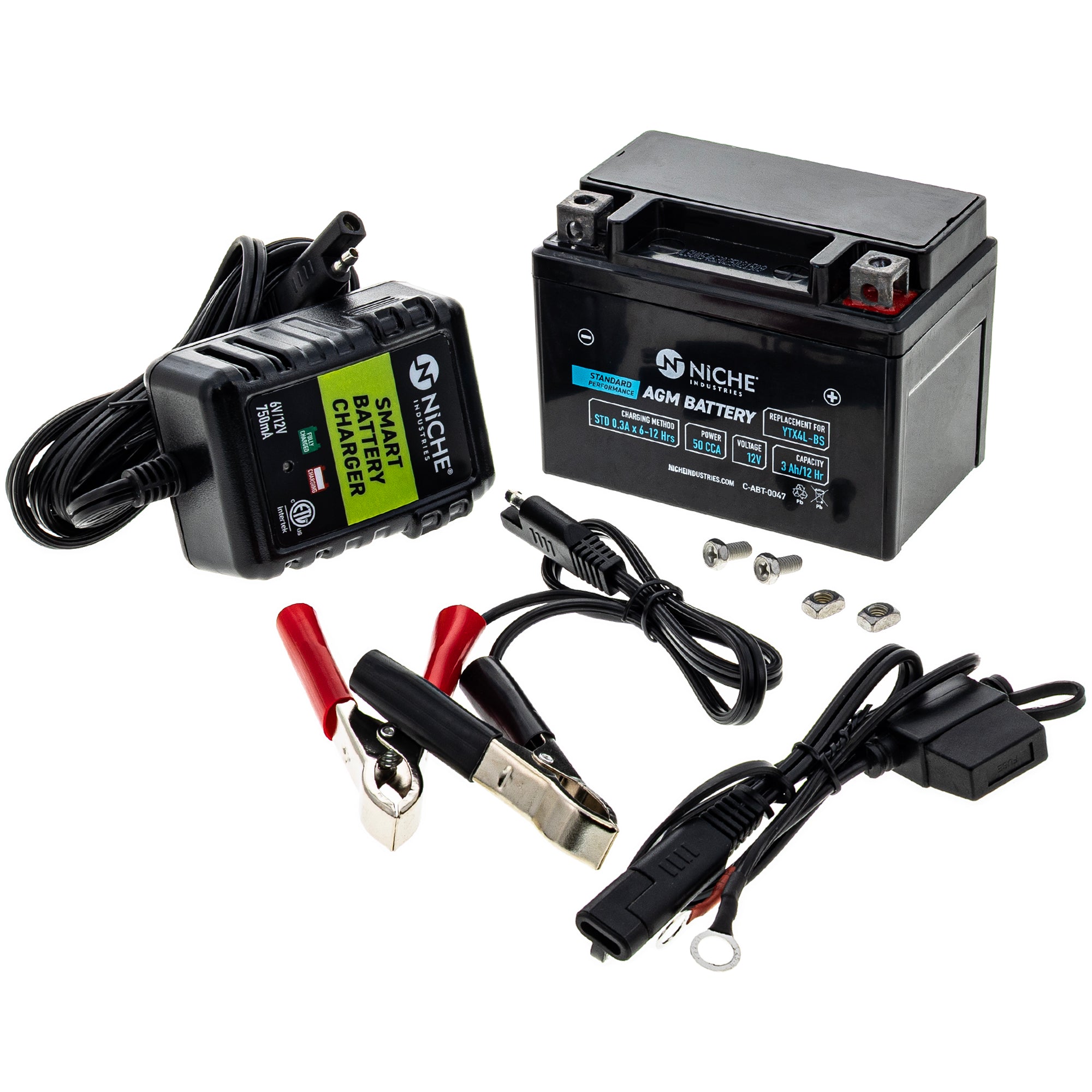 AGM Battery and Charger for TTR125E Summit MX Mach NICHE MK1014766