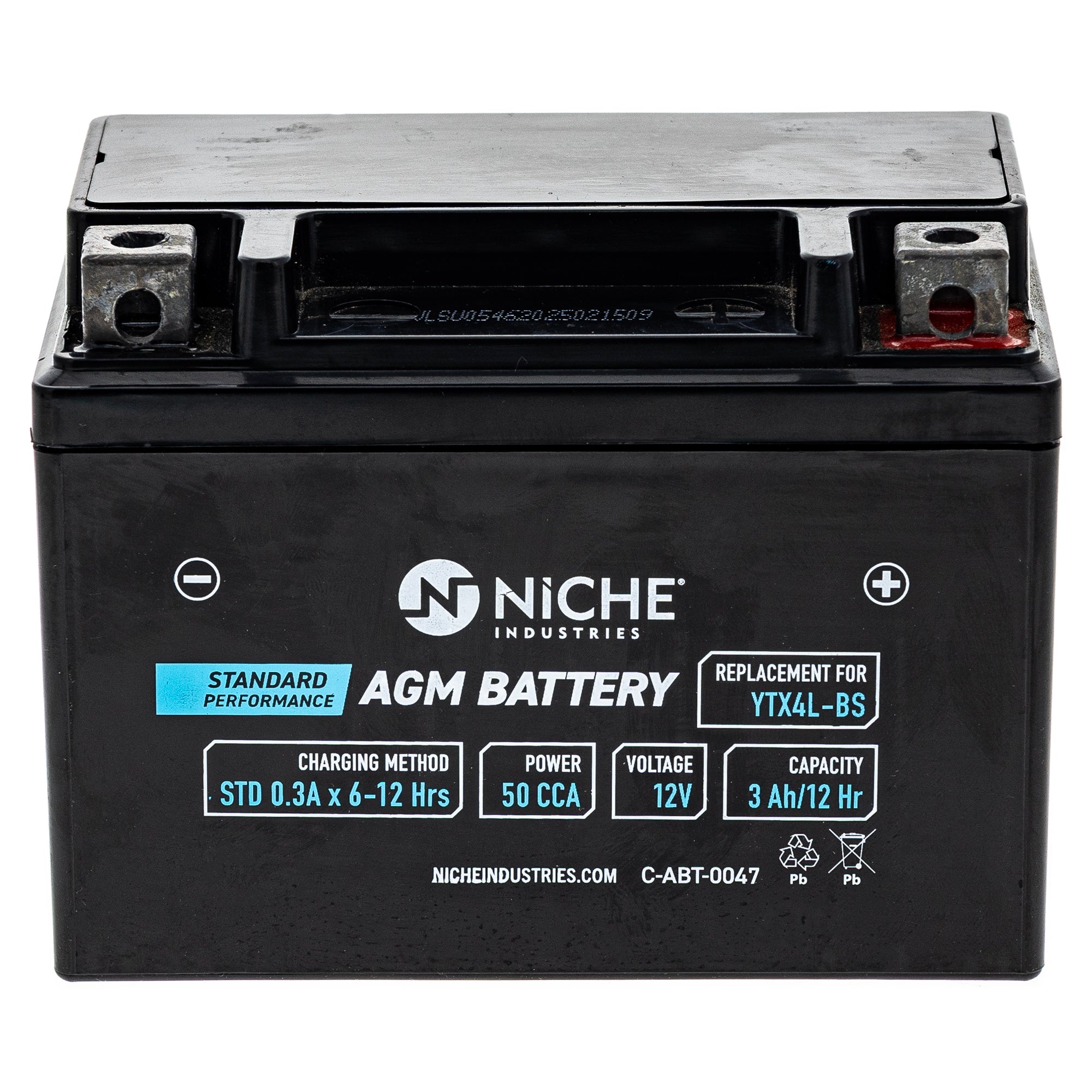 NICHE MK1014766 AGM Battery and Charger for TTR125E Summit MX Mach
