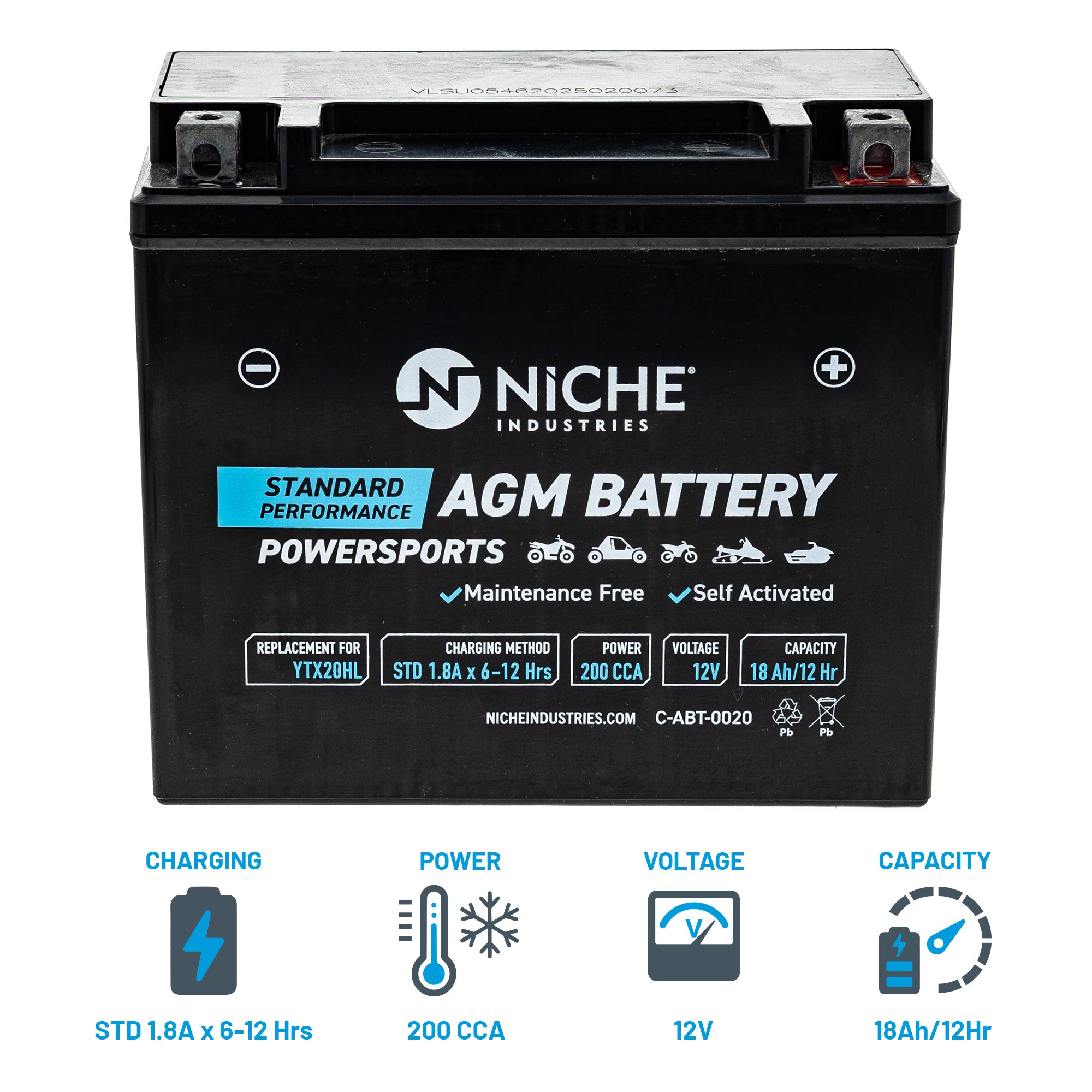 NICHE 519-CAB2242T AGM Battery for zOTHER Yuasa BRP Can-Am Ski-Doo