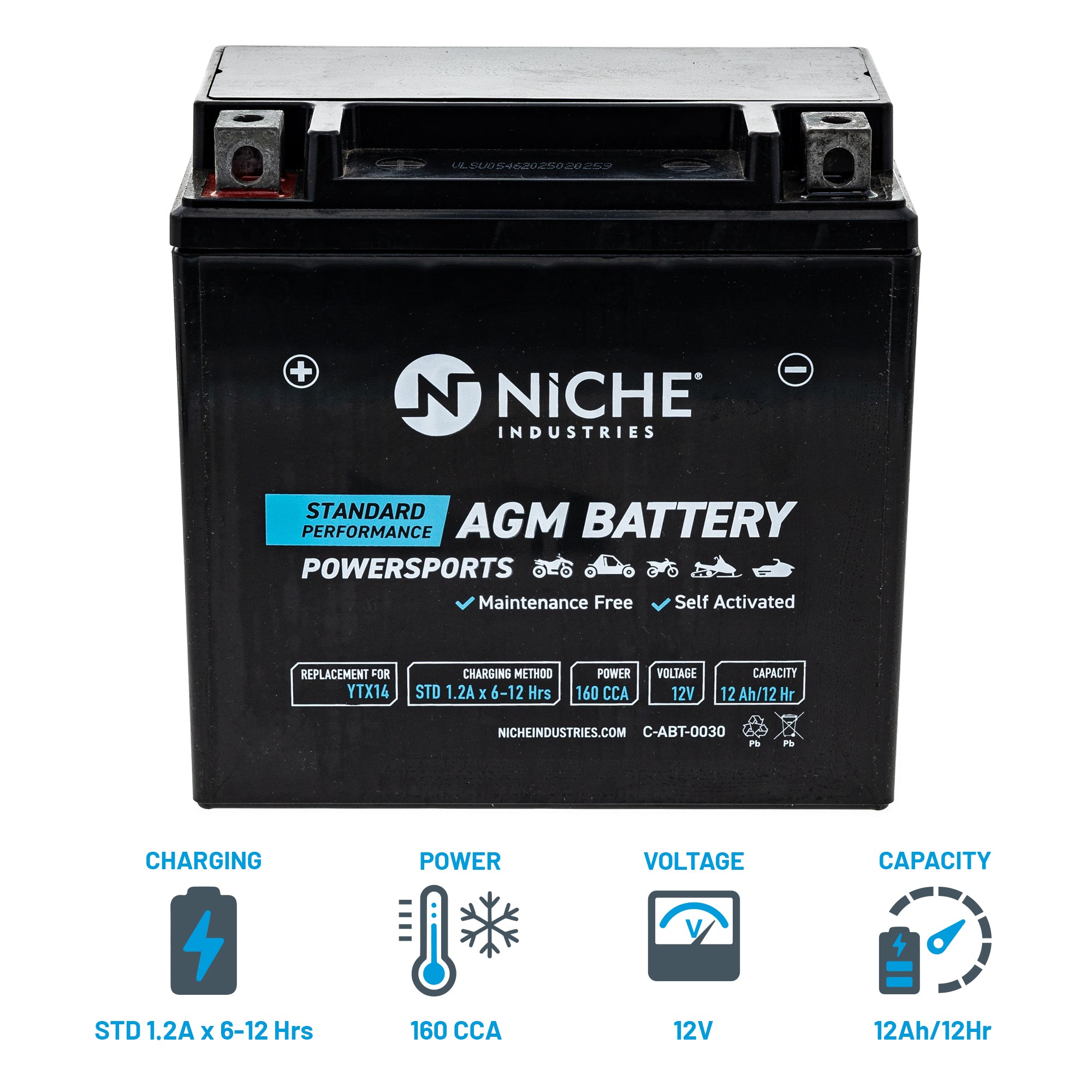 NICHE 519-CAB2252T AGM Battery for Yuasa Suzuki Harley Davidson V-Rod