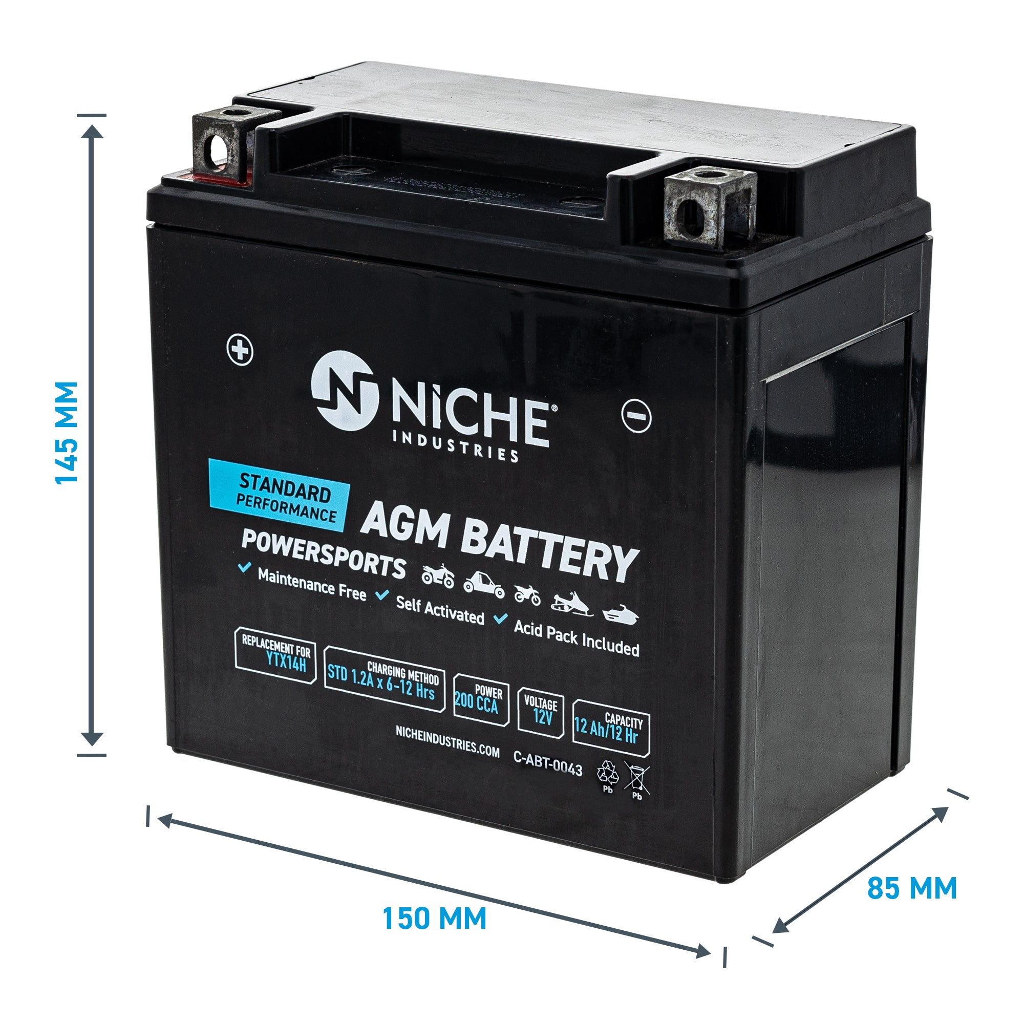 NICHE AGM Battery NGK-YTX14-BS-00 BTY-YTX14-BS-00