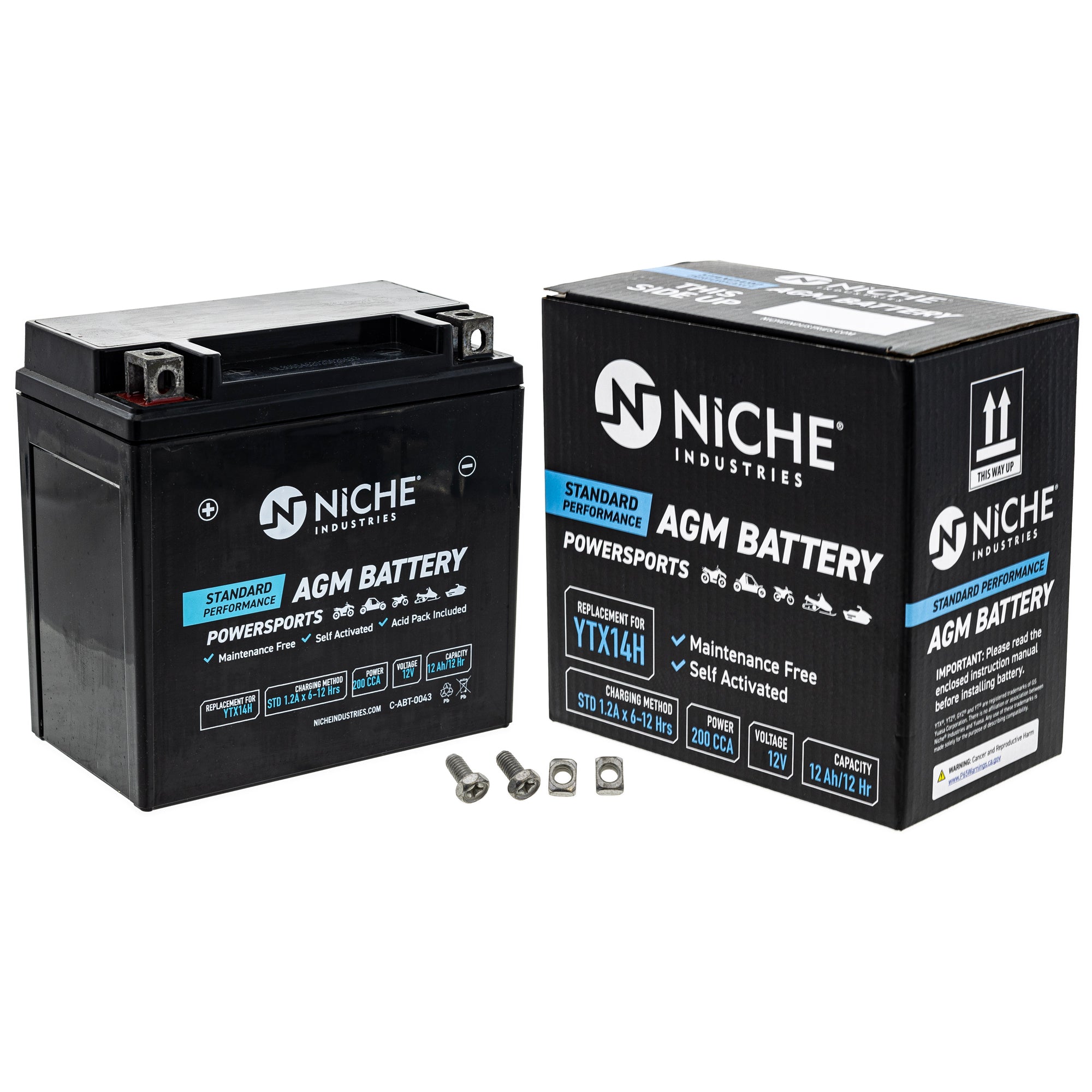 AGM Battery For Kawasaki Yamaha Husqvarna NGK-YTX14-BS-00 BTY-YTX14-BS-00 BTY-Y7X14-BS-00