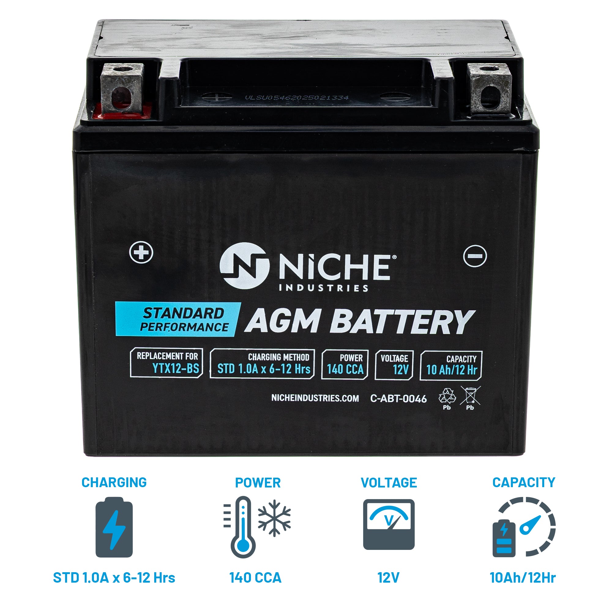 NICHE 519-CAB2268T AGM Battery for ZZR600 ZR7S Zephyr YZF750R