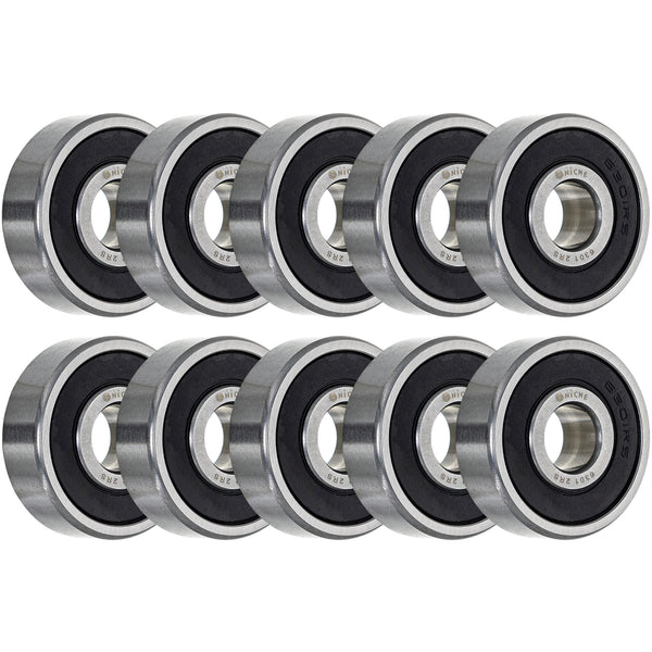 Wheel Bearing 6301-2RS 12x37x12mm Single Row Deep Groove 10 Pack