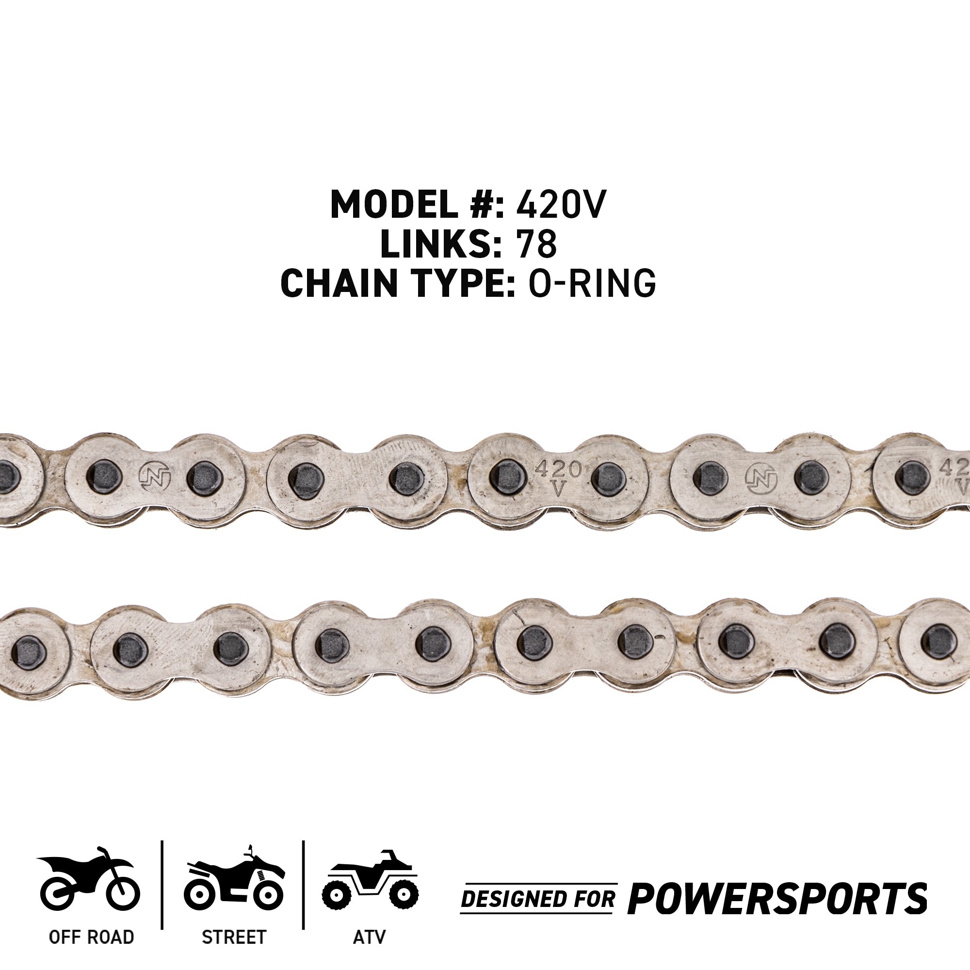 Drive Chain 78 O-Ring w/ Master Link For Suzuki Kawasaki Honda 92057-S021  92057-S008 40530-GEL-701