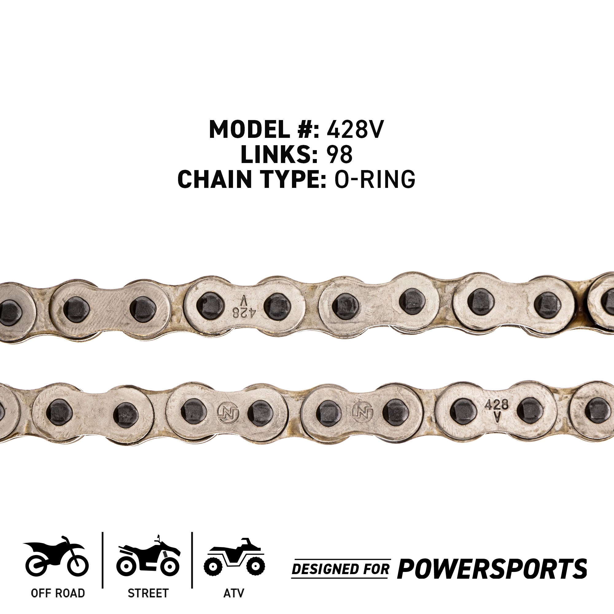 Drive Chain 98 O-Ring w/ Master Link Honda Kawasaki | NICHE