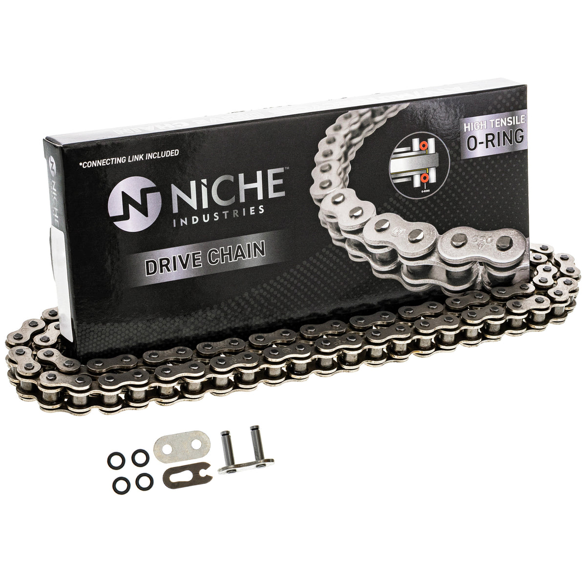 Drive Chain 130 O-Ring w/ Master Link For Honda Kawasaki Derbi 40540-KSE-003 40530-GBF-B01