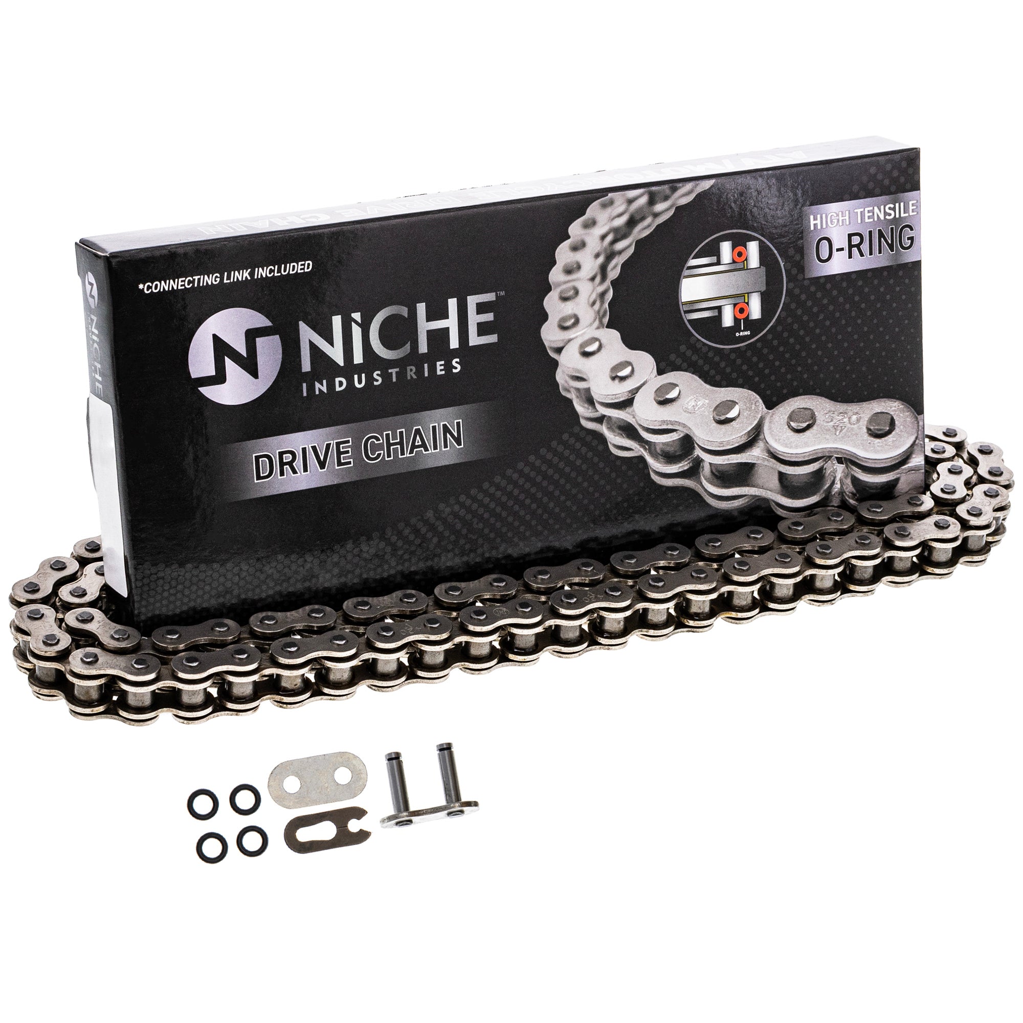 Drive Chain 98 O-Ring w/ Master Link For Honda Yamaha Suzuki 94580-52098-00 94504-20098-00