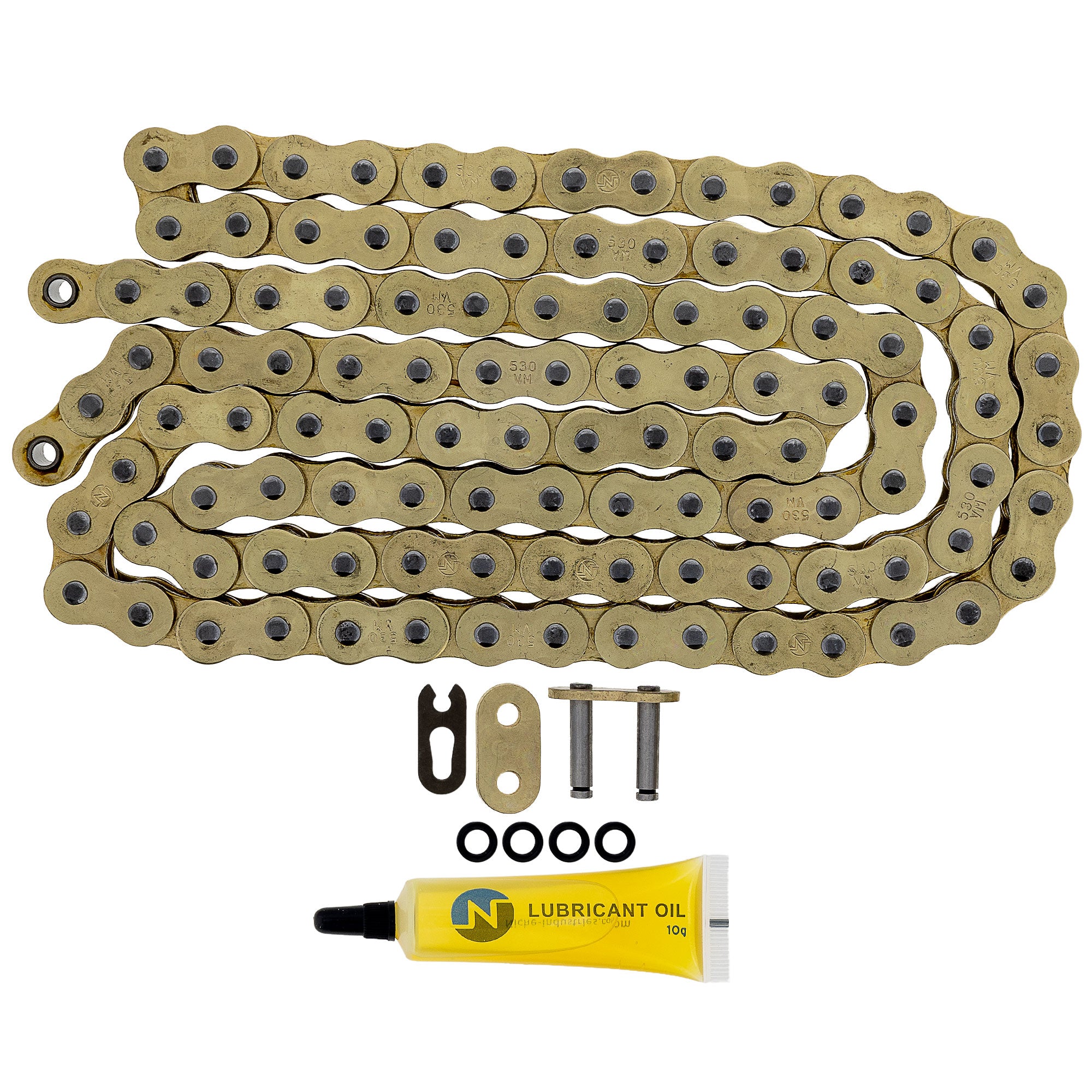 Gold X-Ring Chain 110 w/ Master Link For Triumph Suzuki Honda T2017285 T2010333 T2010332 T2010020