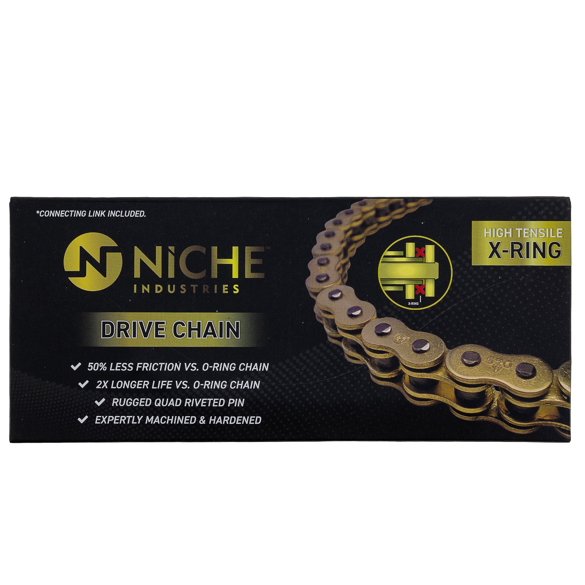 Gold X-Ring Chain 110 w/ Master Link Triumph Suzuki | NICHE PARTS