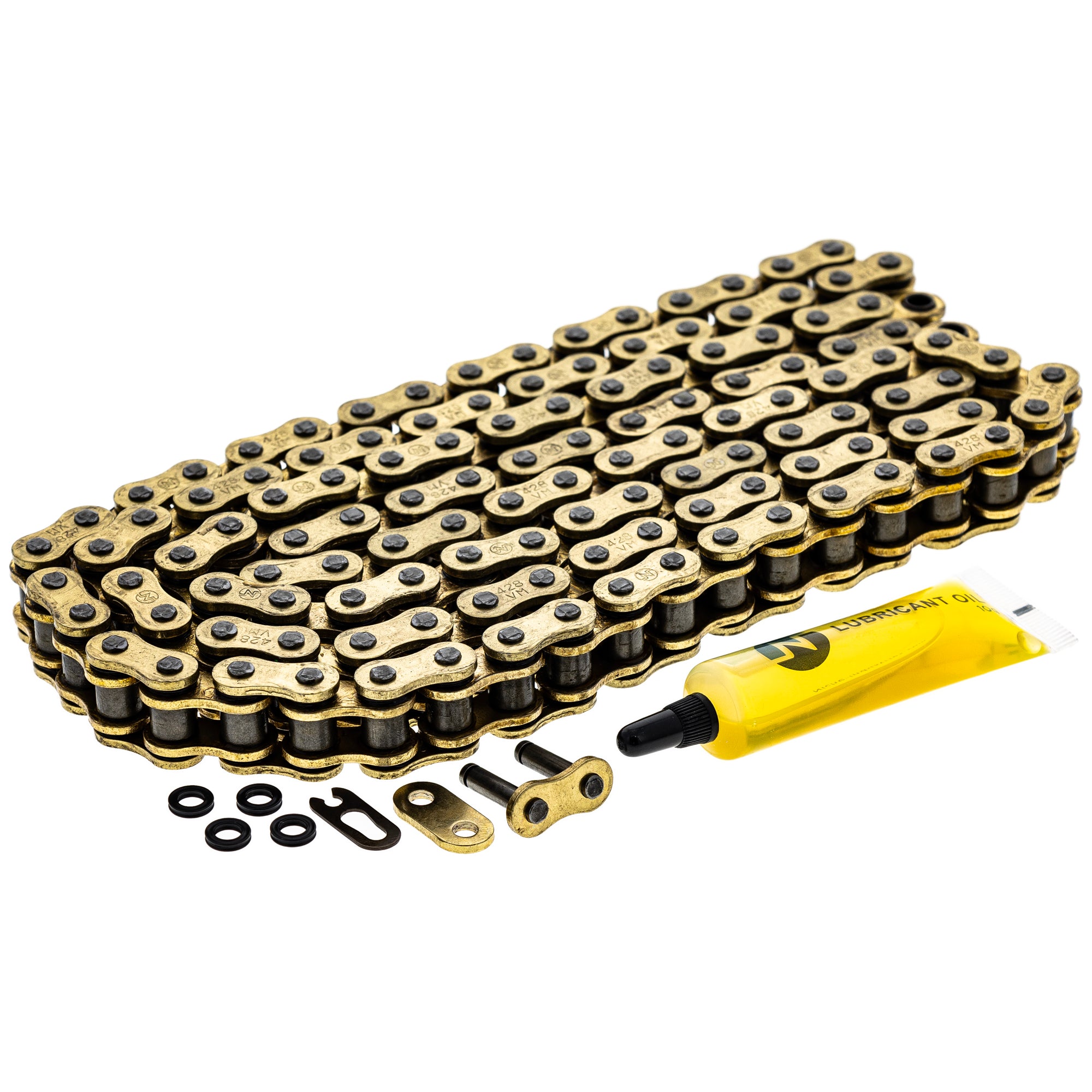 Gold X-Ring Chain 124 w/ Master Link for zOTHER YZ85 XR185 XL125S TT225 5413 47010165124 NICHE 519-CDC2524H