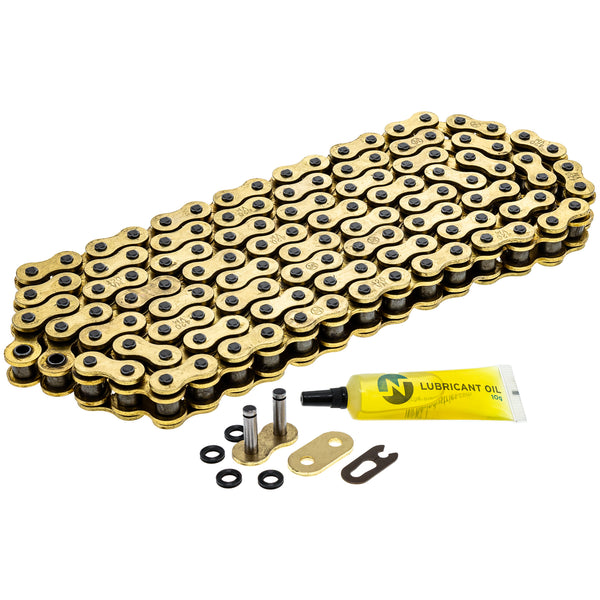 Gold X-Ring Chain 124 w/ Master Link Kawasaki Honda | NICHE PARTS
