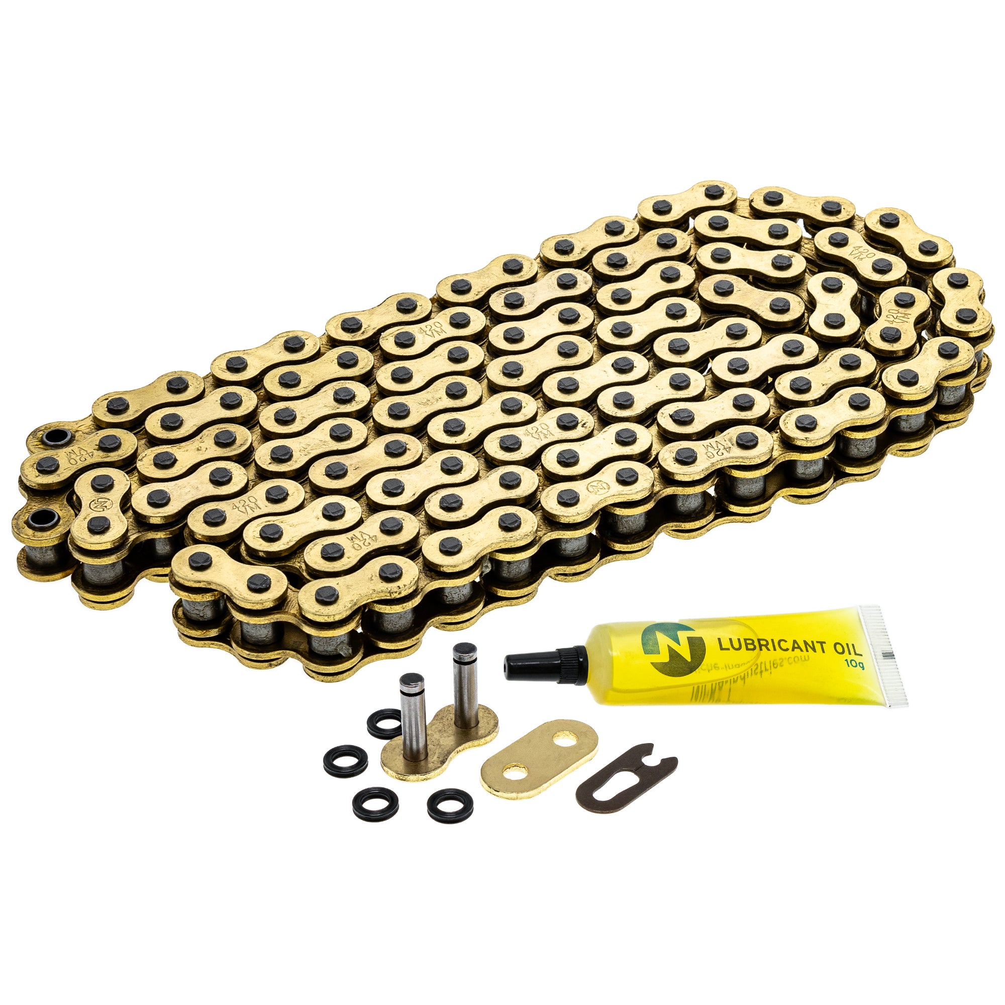 Gold X-Ring Chain 110 w/ Master Link for zOTHER Kawasaki Honda XR80R TM75 RX50 RM65 NICHE 519-CDC2539H