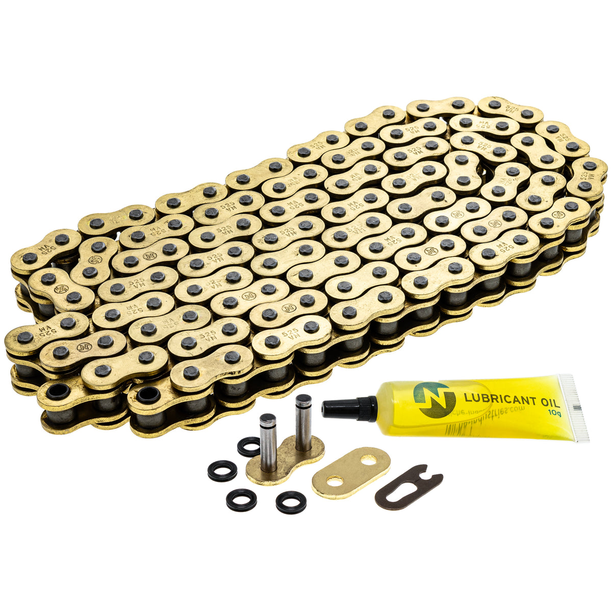 Gold X-Ring Chain 116 w/ Master Link for zOTHER Suzuki Kawasaki BMW Vstrom Versys Ninja NICHE 519-CDC2544H