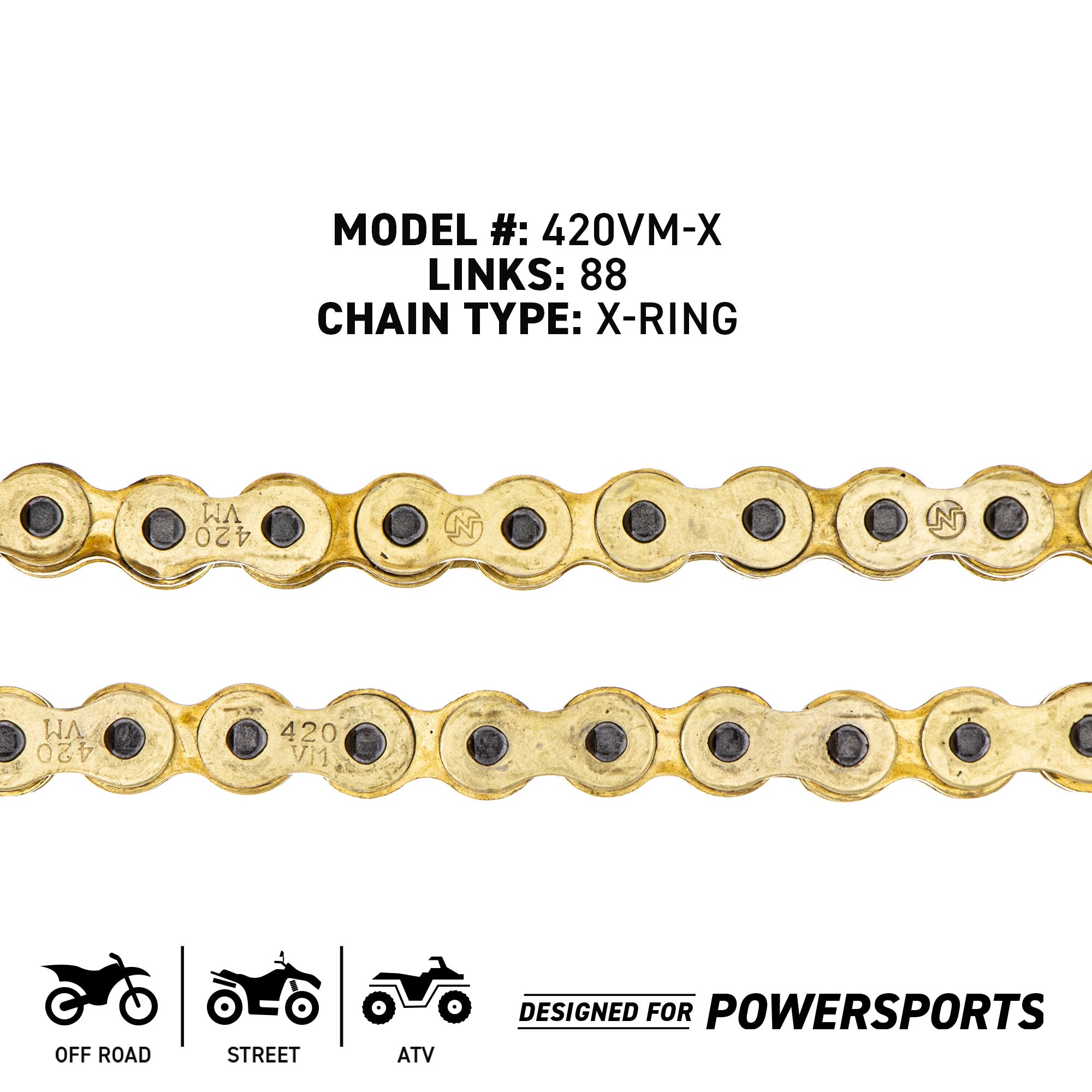 NICHE 519-CDC2557H Chain for zOTHER Kawasaki KLX110 Chappy 92057-1513