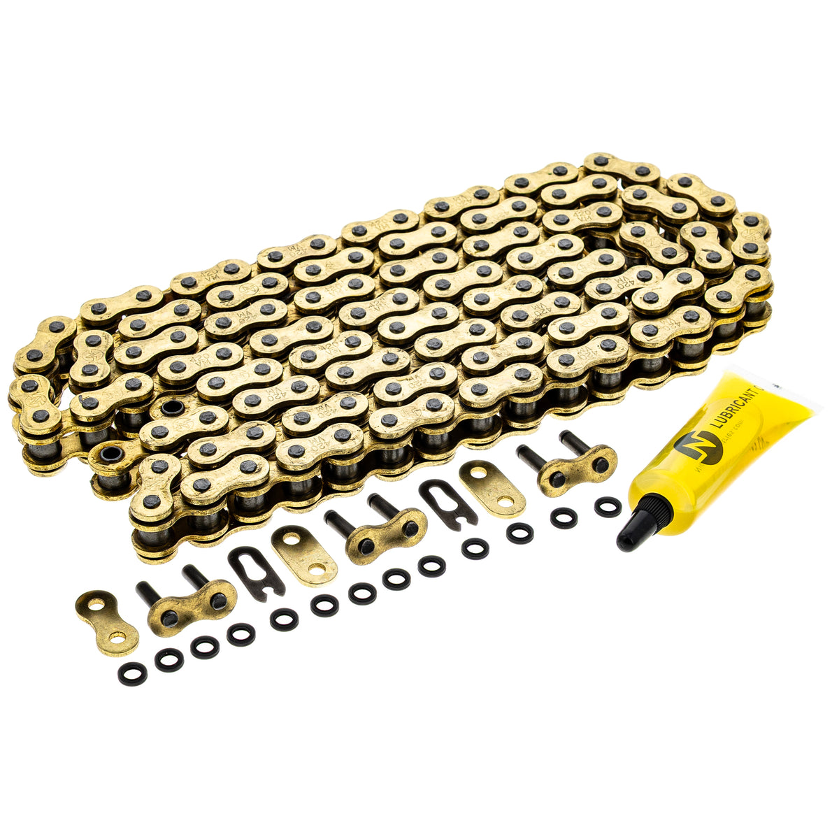 Gold X-Ring Chain 118 w/ Master Link for zOTHER Honda XR50R NS50F KX80 KDX80 5447 NICHE 519-CDC2558H