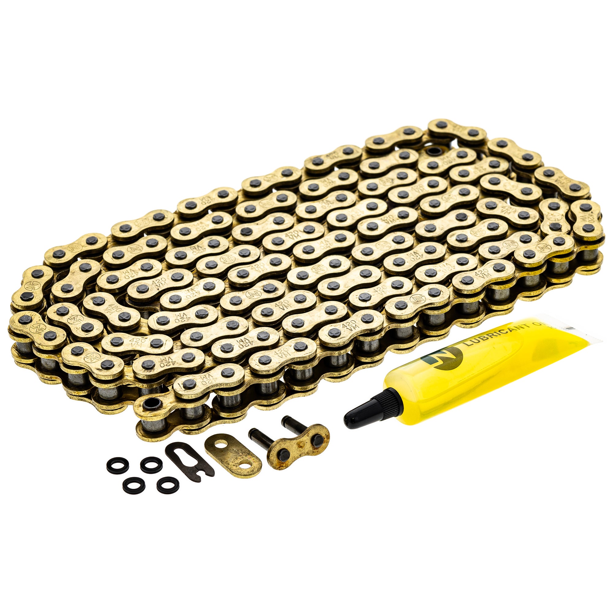 Gold X-Ring Chain 130 w/ Master Link for zOTHER Honda Senda KX85 Expert CRF150R 5452 NICHE 519-CDC2563H