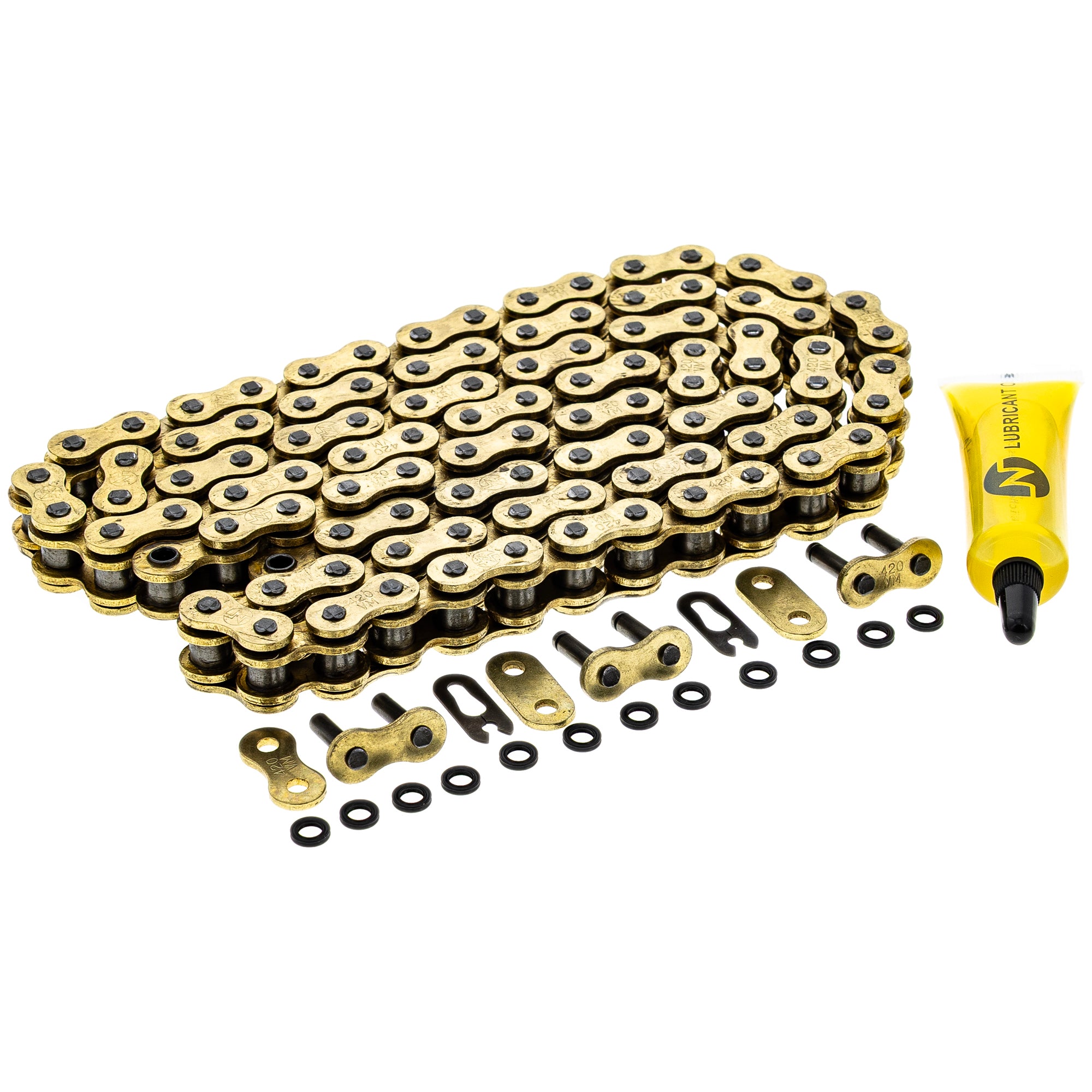 Gold X-Ring Chain 100 w/ Master Link for zOTHER Honda YSR50 YL2 YJ2 YG5 5454 420VX-100 NICHE 519-CDC2565H