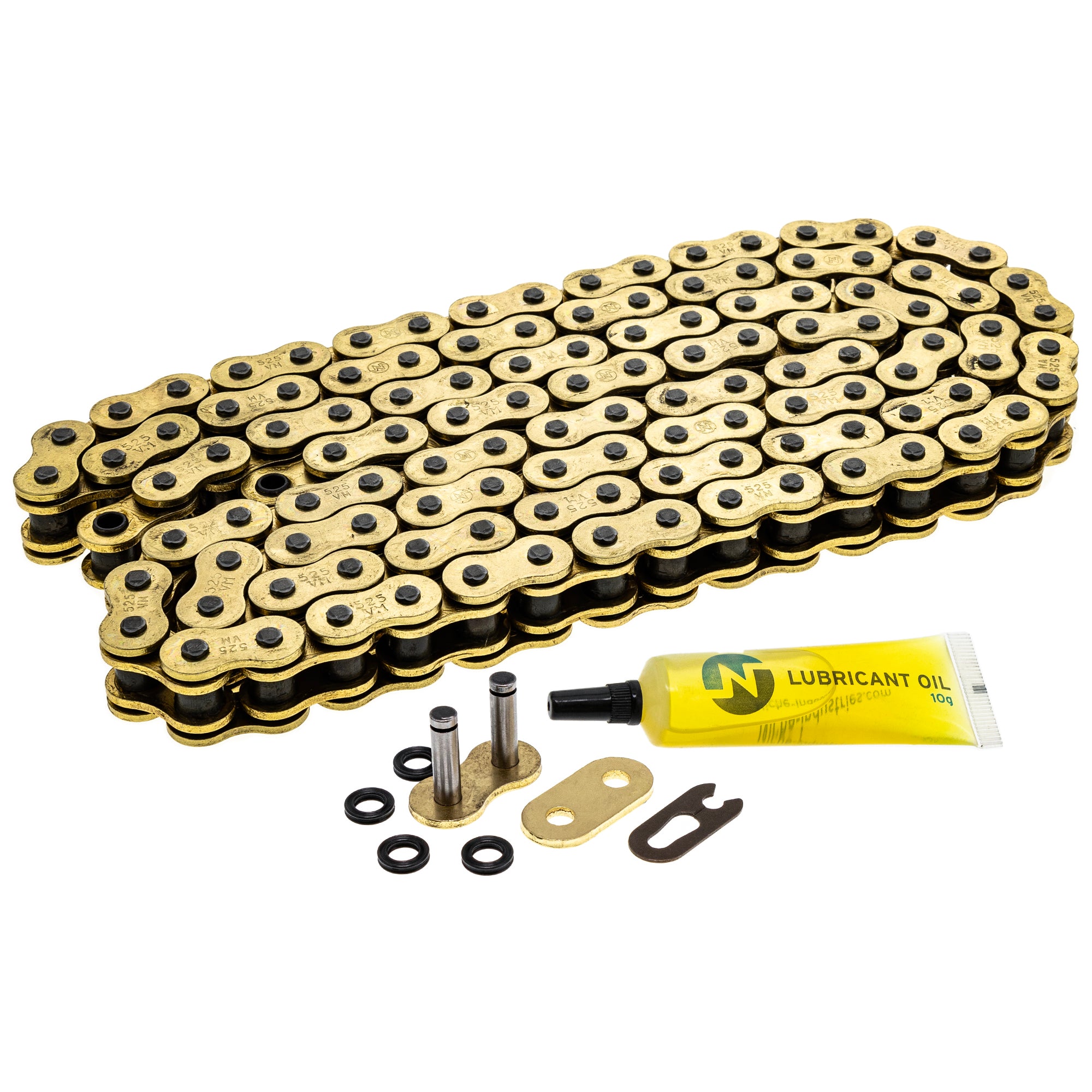 Gold X-Ring Chain 120 w/ Master Link for zOTHER Suzuki Kawasaki Honda BMW Transalp Shadow NICHE 519-CDC2568H