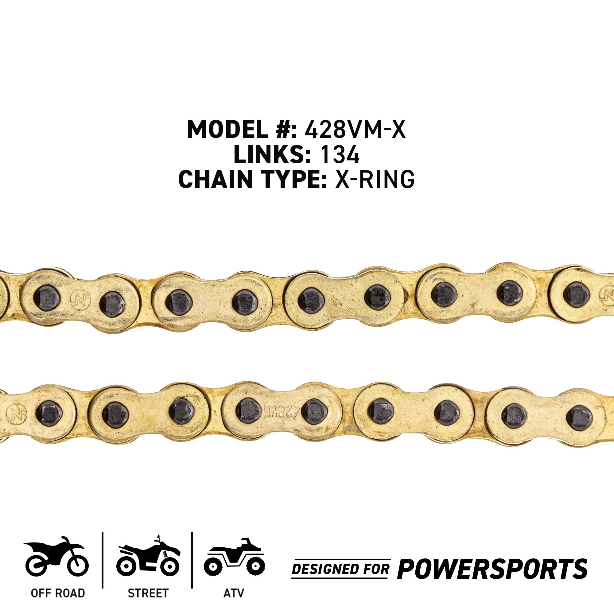Gold X-Ring Chain 134 w/ Master Link Suzuki Kawasaki | NICHE