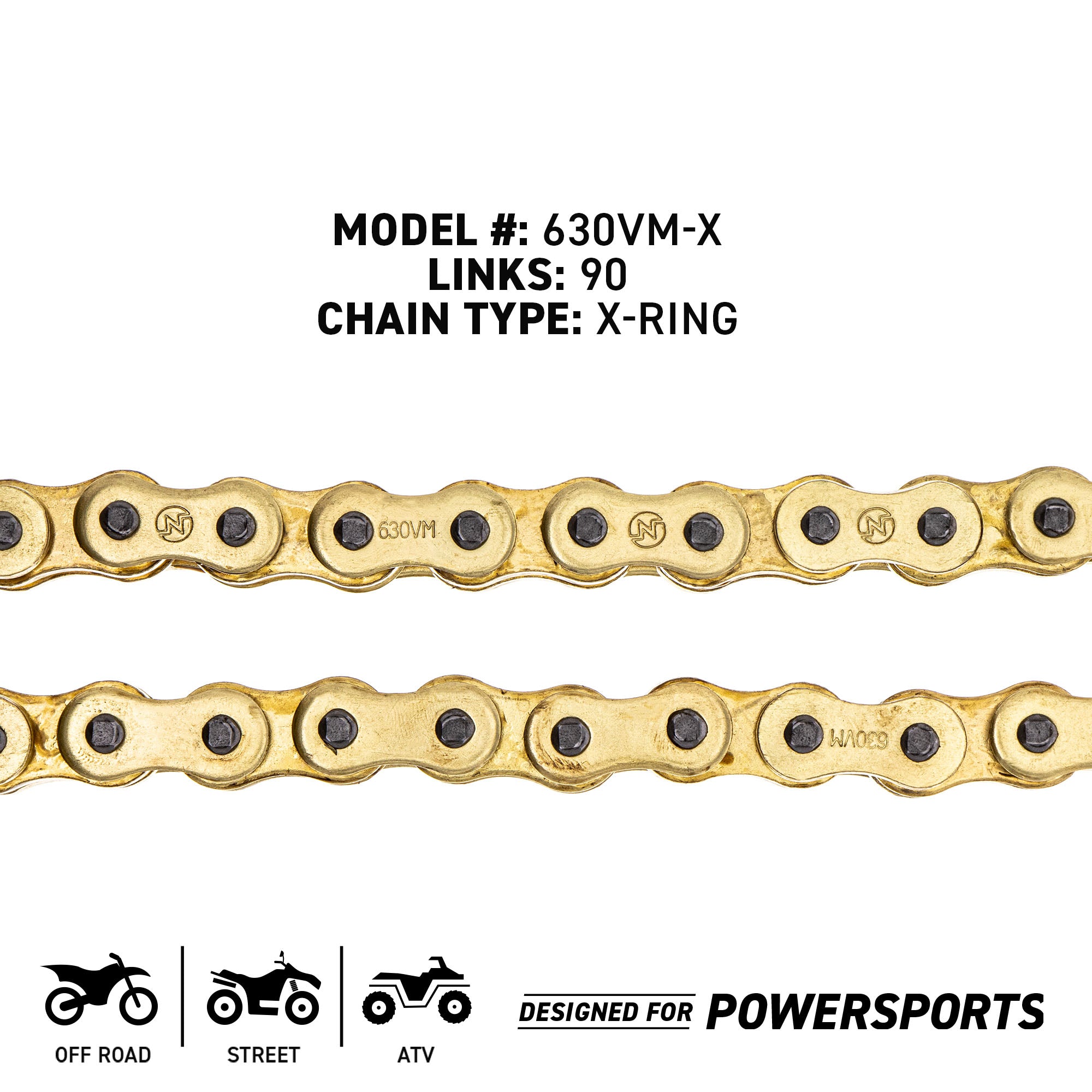 Gold X-Ring Chain 90 w/ Master Link Honda Yamaha | NICHE PARTS