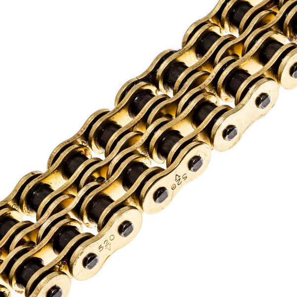 Gold 520 X-Ring Chain 122 Links With Connecting Master Link Motorcycle