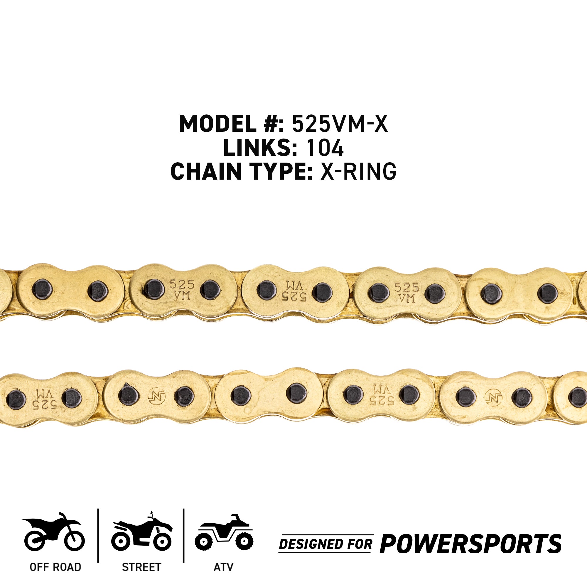 Gold X-Ring Chain 104 w/ Master Link Triumph Ducati | NICHE PARTS