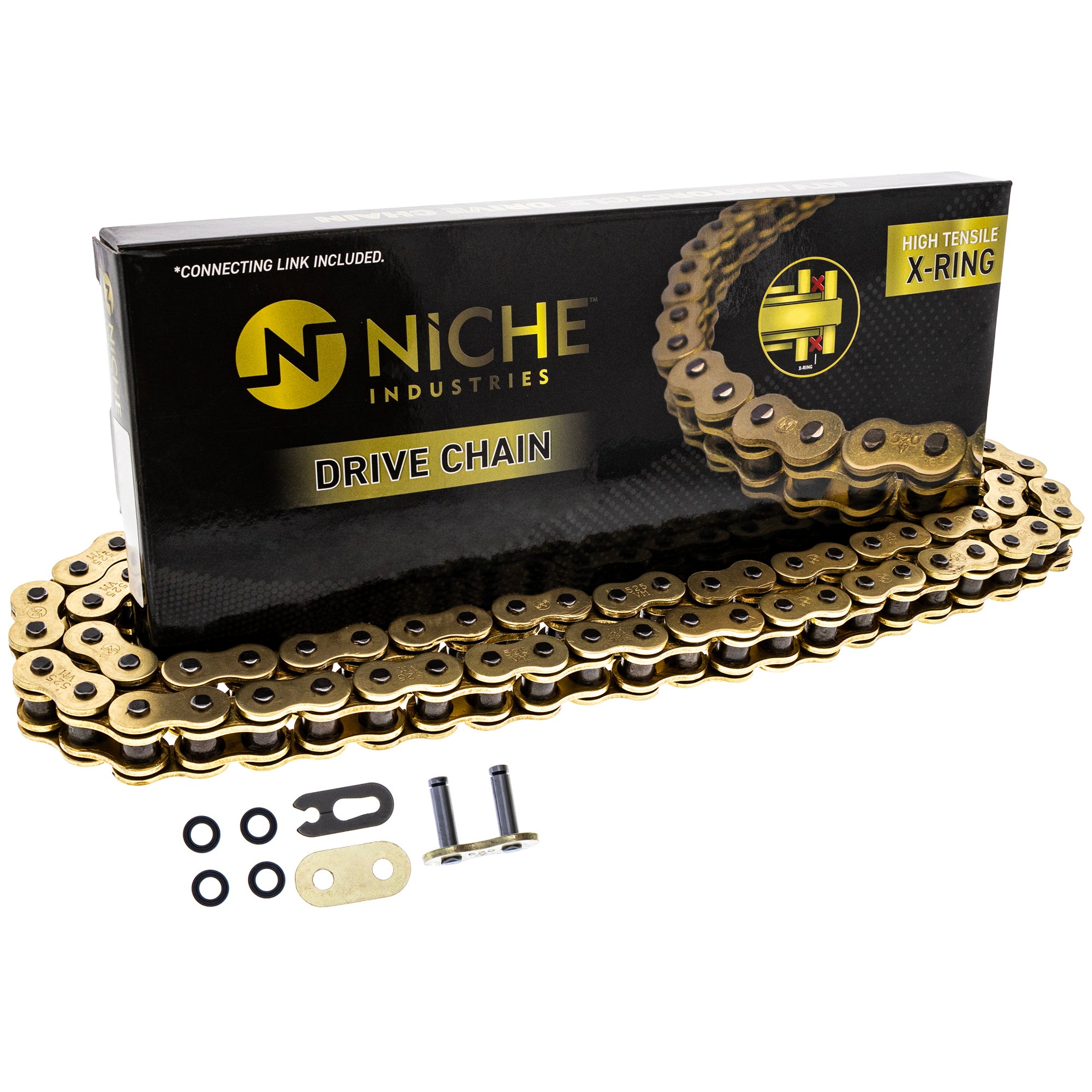 Gold X-Ring Chain 104 w/ Master Link Triumph Ducati | NICHE PARTS